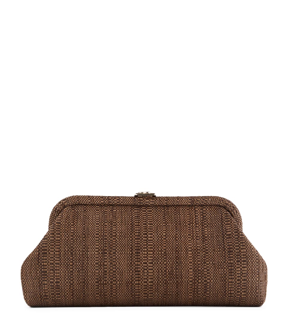 Jimmy Choo Skylar Woven Clutch Bag Tan/light Gold
