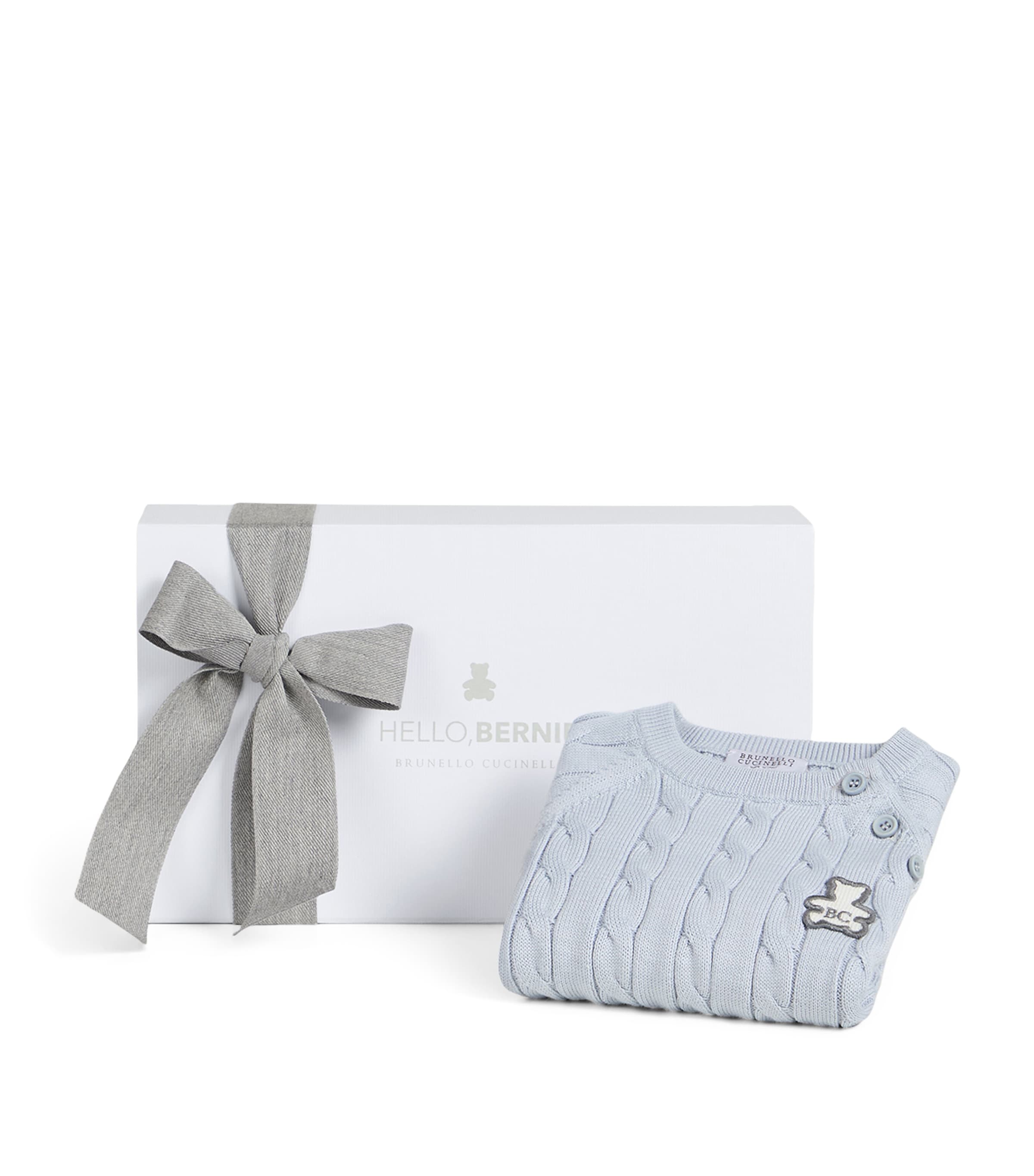 Brunello Cucinelli Kids Cotton Cable-Knit Baby Bernie Sweater (3-18 Months)