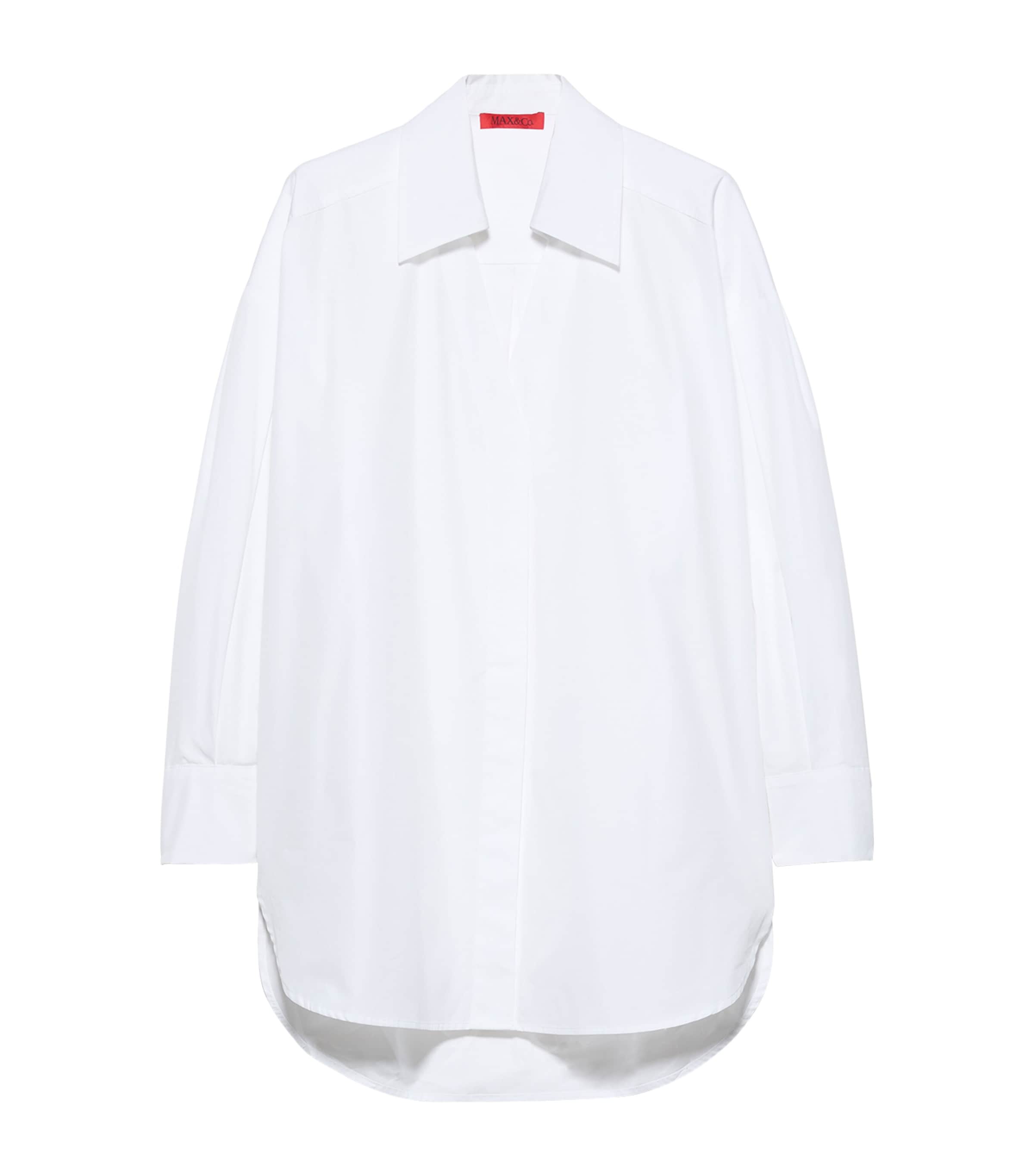 MAX&Co. Womens Cotton Spread Collar Shirt Optical White