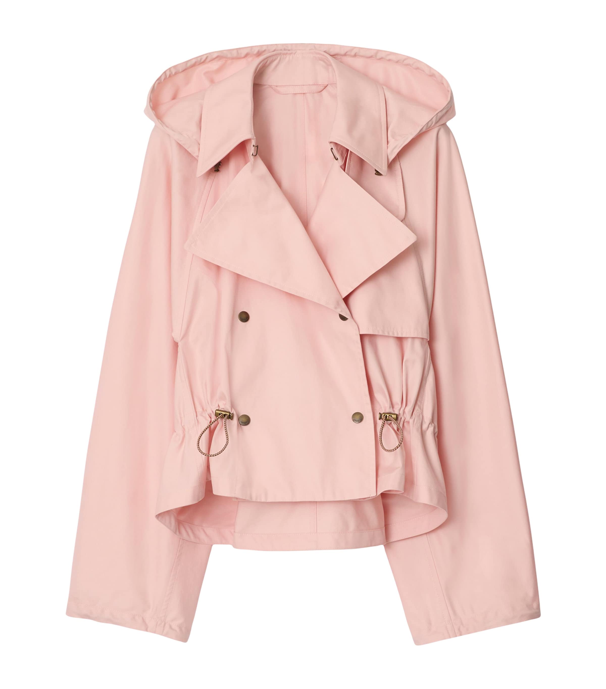 Burberry Womens Gabardine Cropped Trench Coat Flora