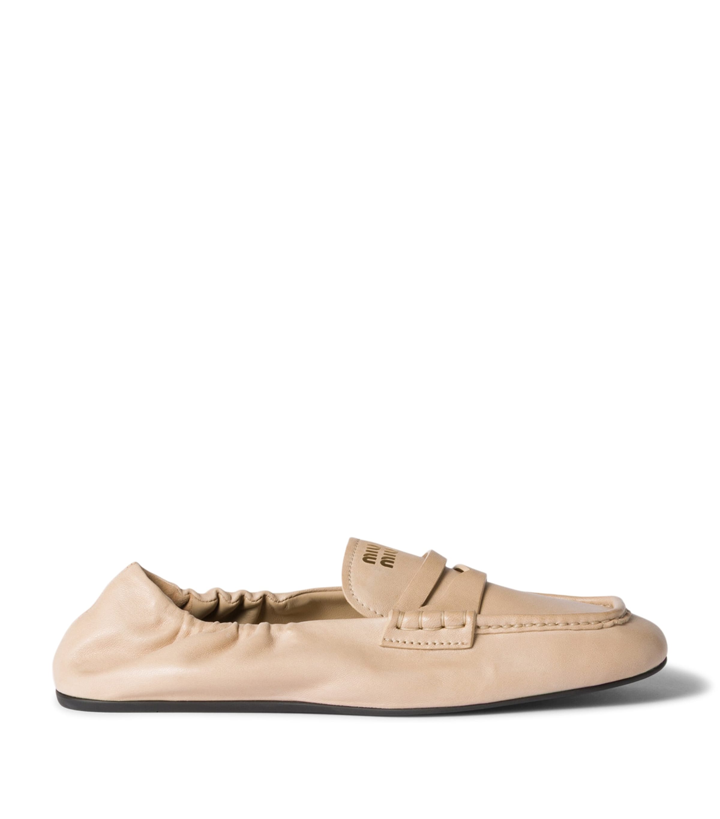 Miu Miu Nappa Leather Ruches Loafers