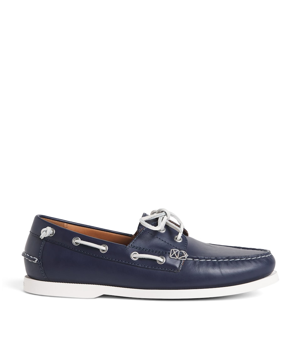 Polo Ralph Lauren Leather Merton Boat Shoes Newport Navy