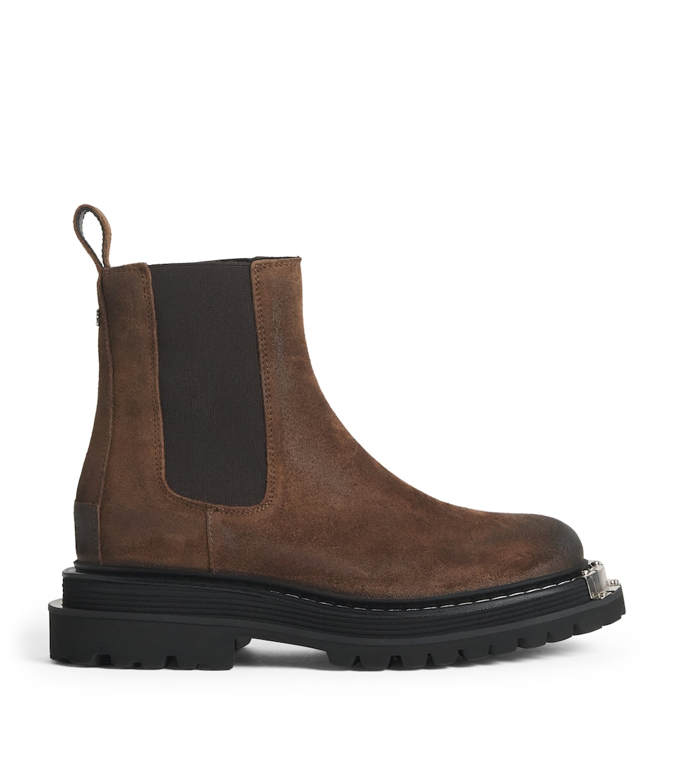 Suede Toe-Bar Chelsea Boots