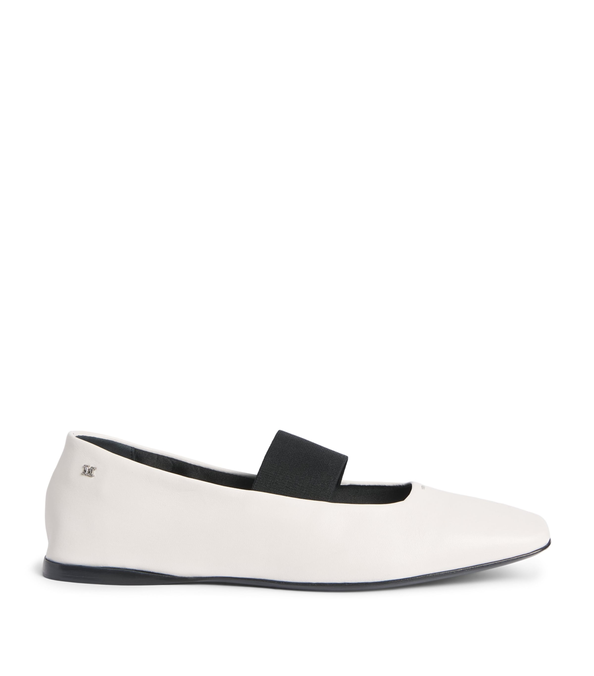 Max Mara Nappa Leather Ballet Flats Ivory