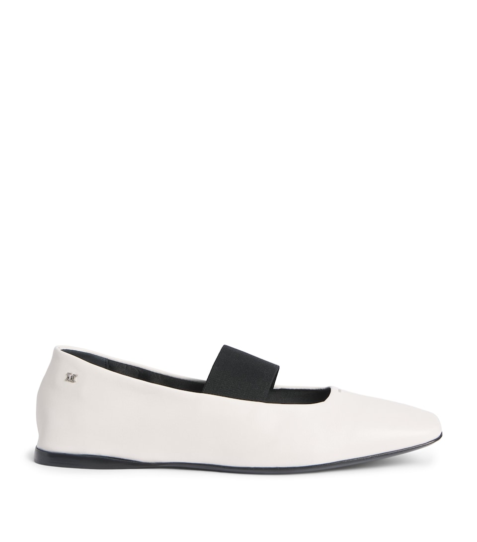 Max Mara Nappa Leather Ballet Flats Ivory