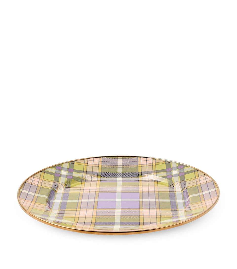 MacKenzie-Childs Steel Tartan Violet Charge Plate (30.5cm) Violet