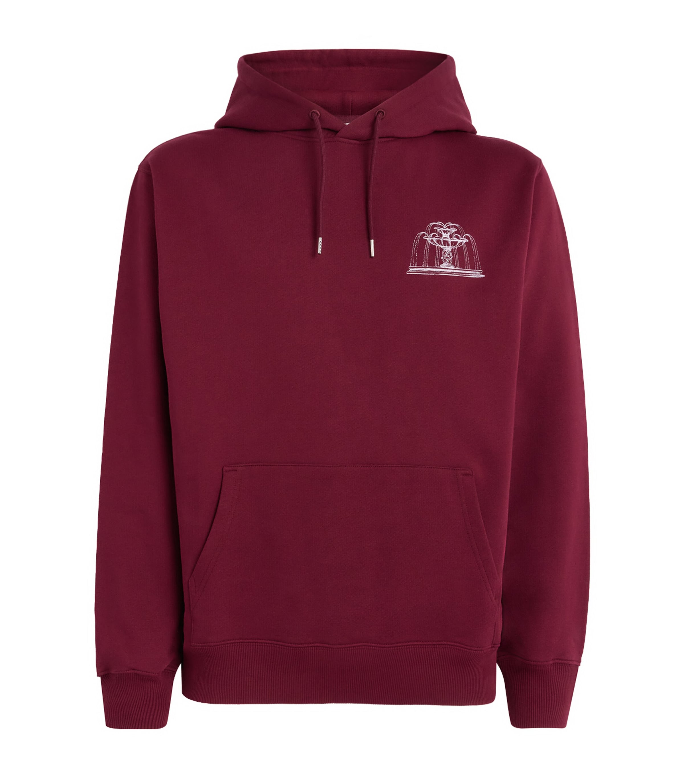 Drôle de Monsieur Mens Cotton Fountain Hoodie Burgundy