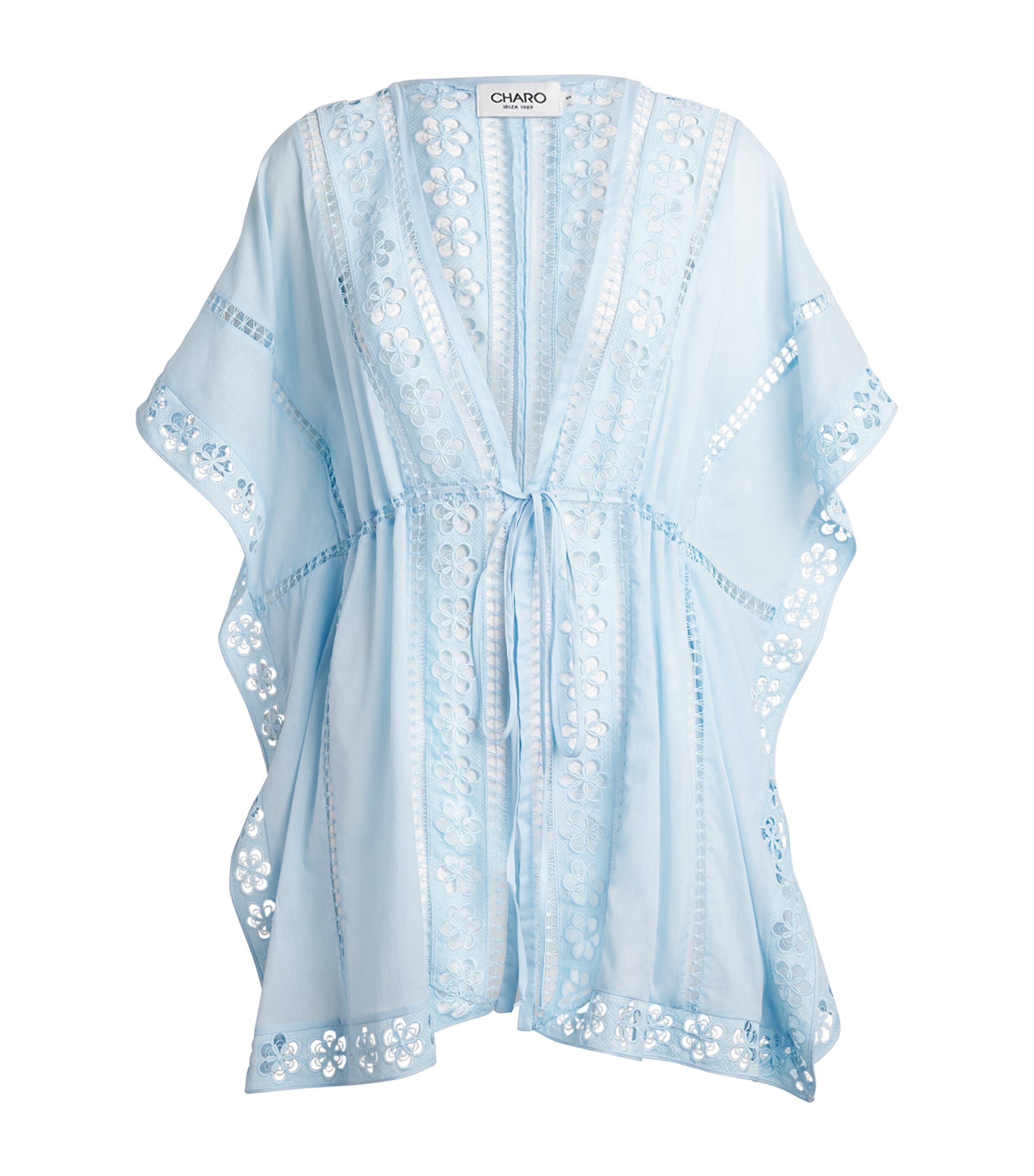 Charo Ruiz Ibiza Womens Cotton Voile Masie Kaftan Blue Artic