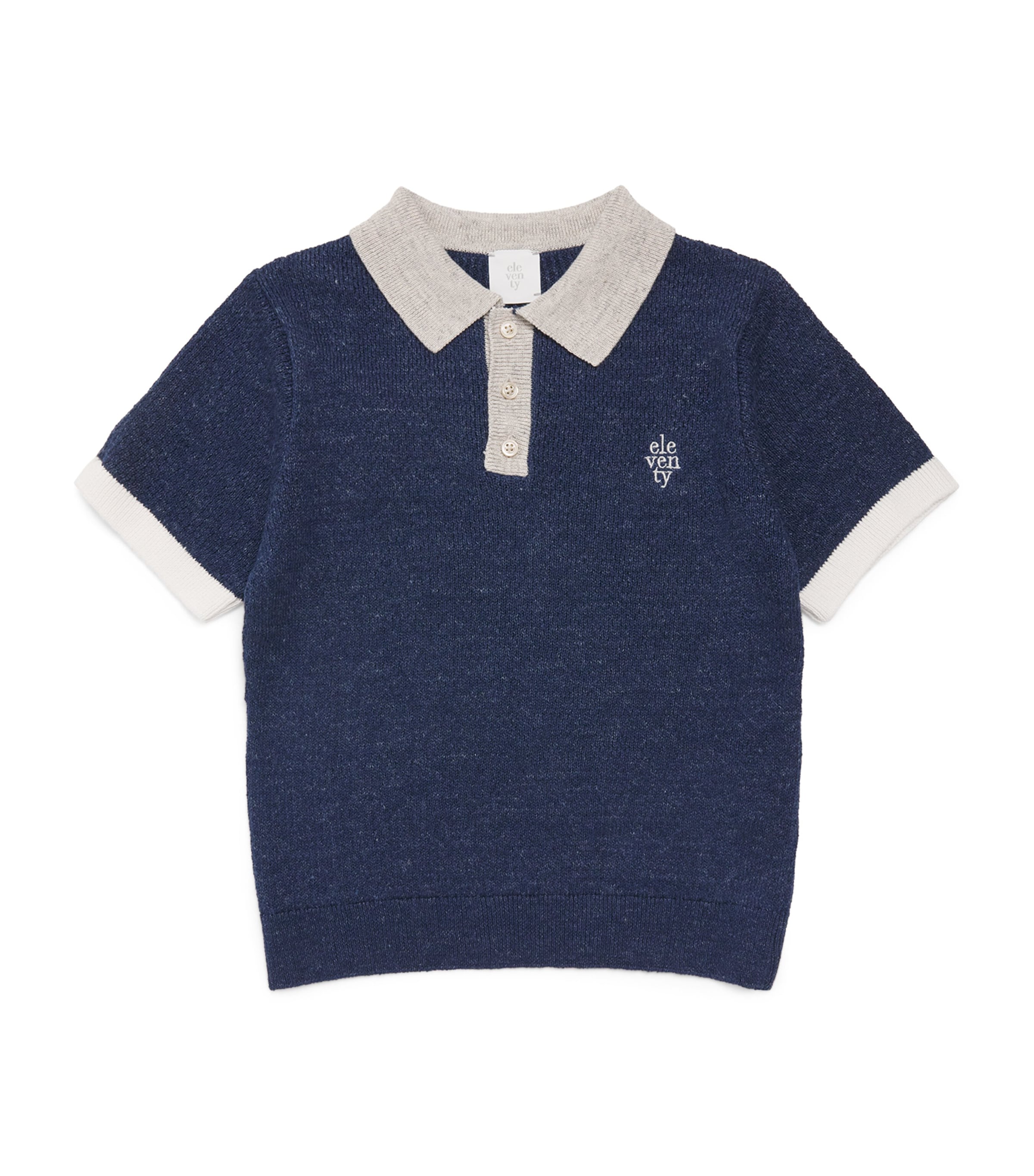 Linen-Cotton Polo Sweater (2-16 Years)