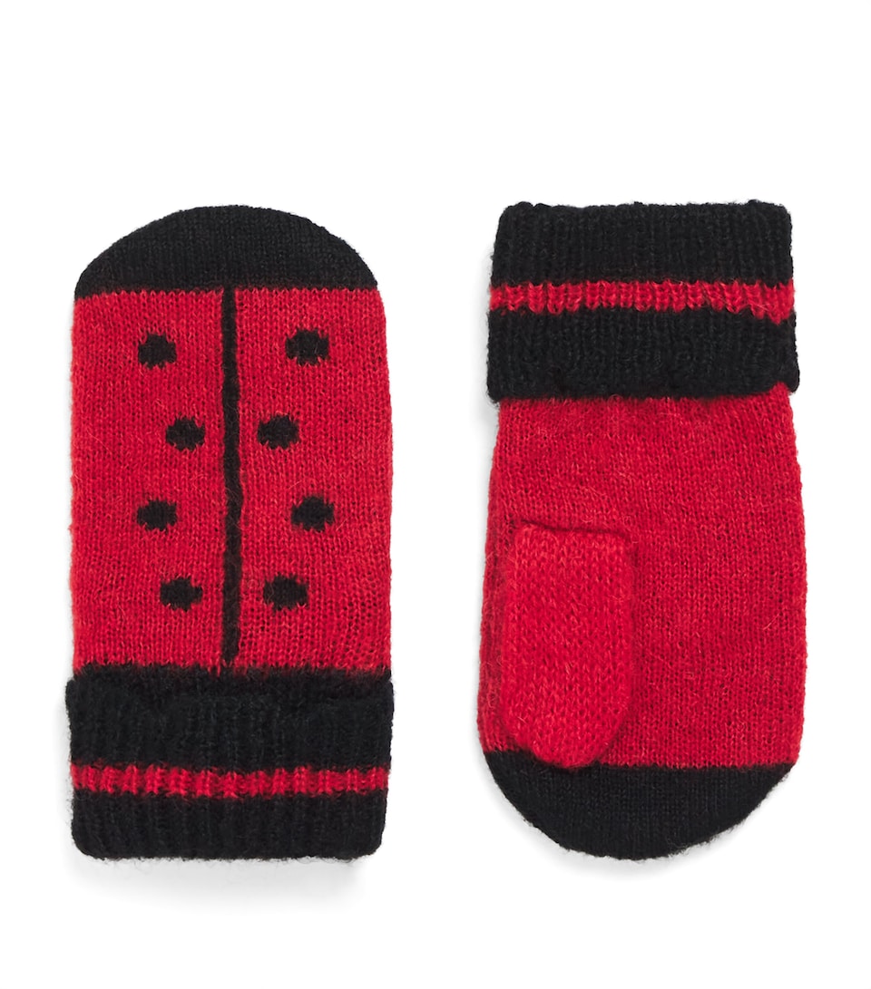 Merino Wool Ladybug Mittens