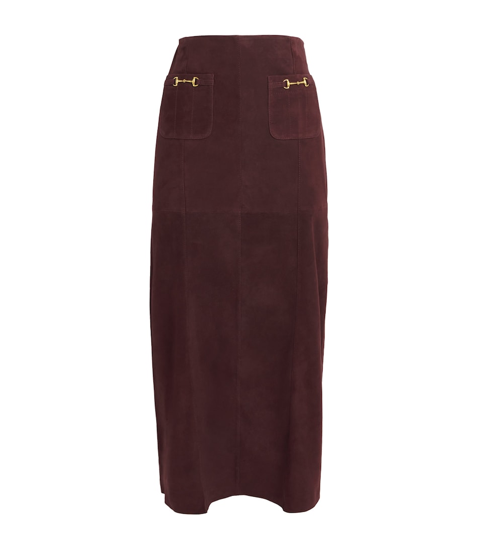 Suede Edwina Midi Skirt