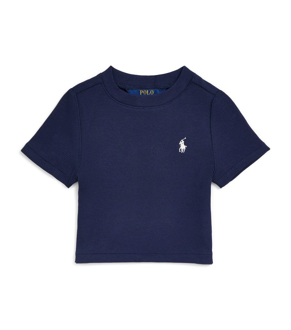 Ralph Lauren Kids Ribbed Boxy T-Shirt (6-14 Years) Refined Navy