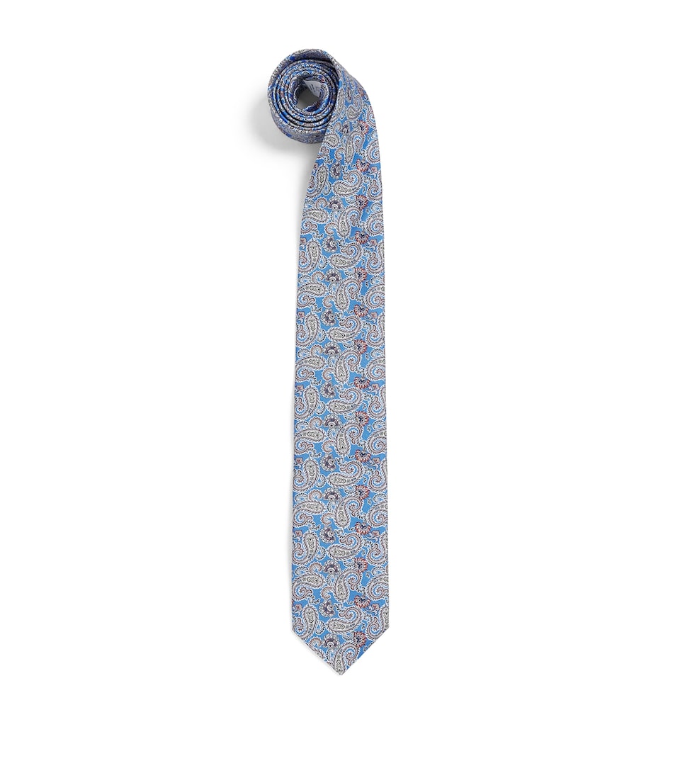 Eton Silk Paisley Tie Blue