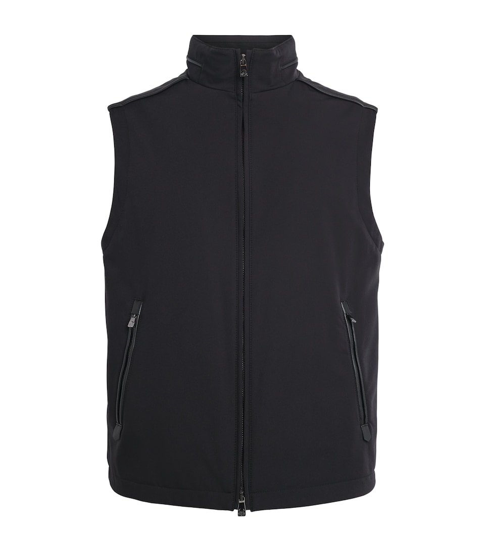 Corneliani Mens High-Neck Gilet Black