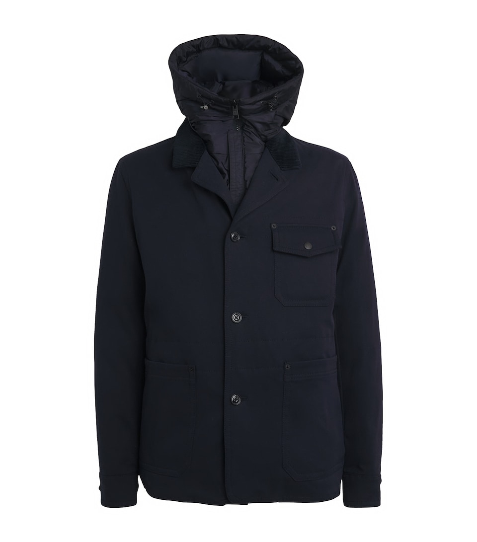 Double-Layered Hooded Arras Jacket