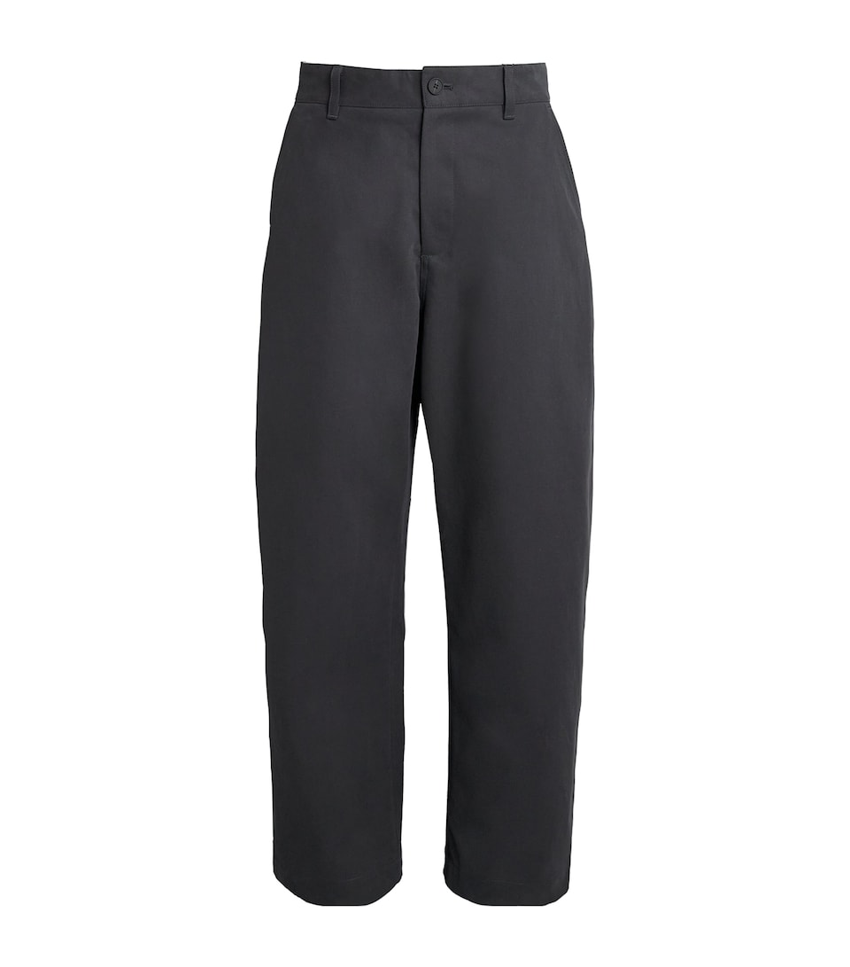 Studio Nicholson Mens Cotton Barrel-Leg Trousers Ore