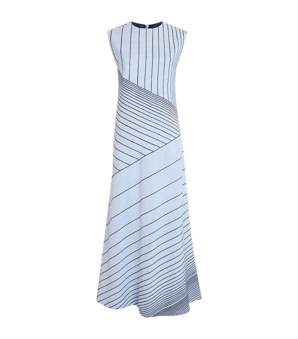 Embroidered Striped Maryse Maxi Dress