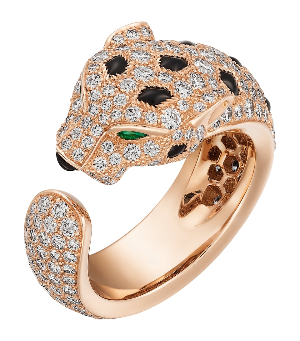 Cartier Rose Gold, Diamond, Emerald and Onyx Panthère de Cartier Ring Rose Gold