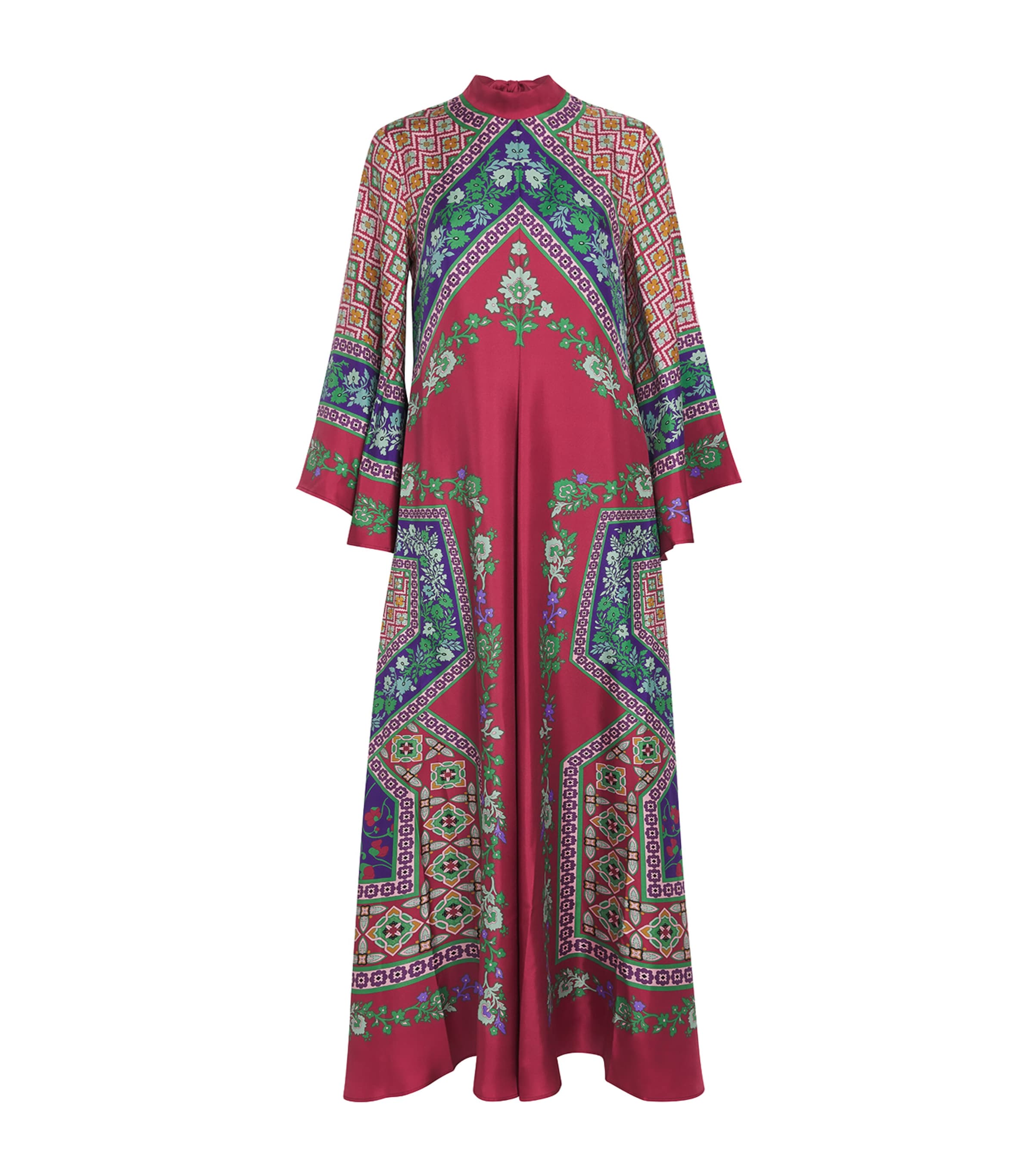 Silk Geometric Print Magnifico Maxi Dress