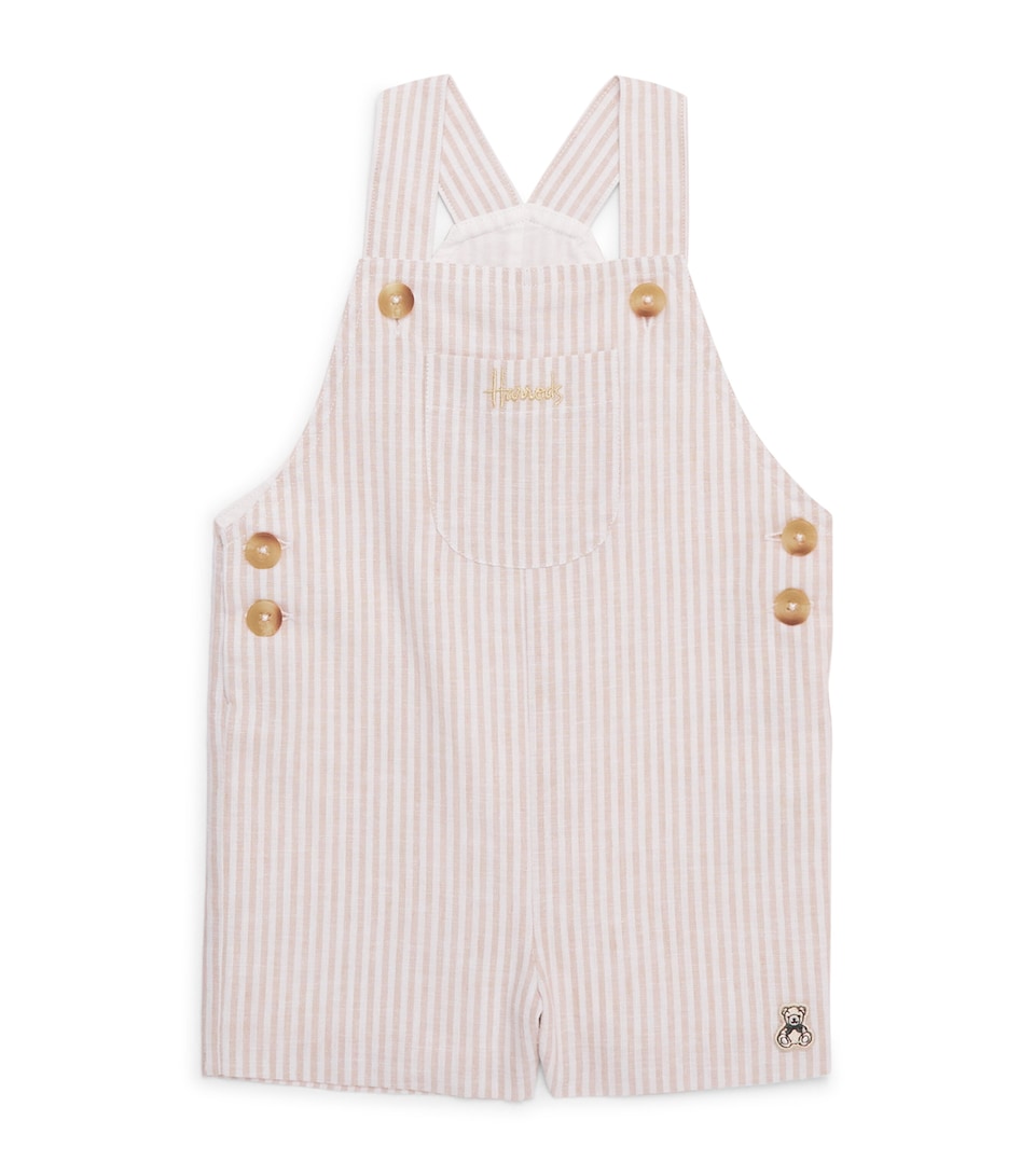 Harrods Linen-Cotton Stripe Dungarees (0-18 Months)