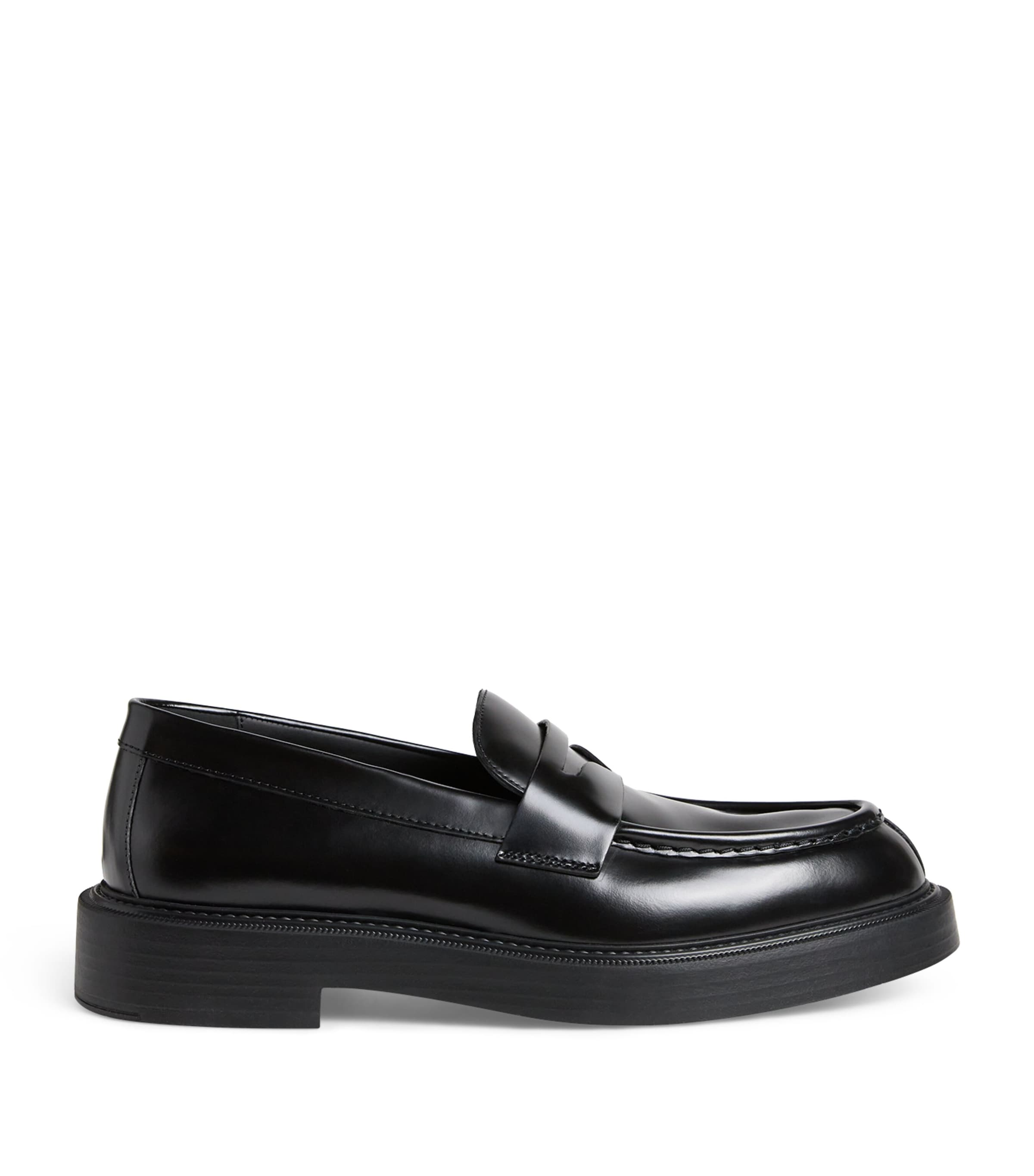 Brushed Leather Loafers