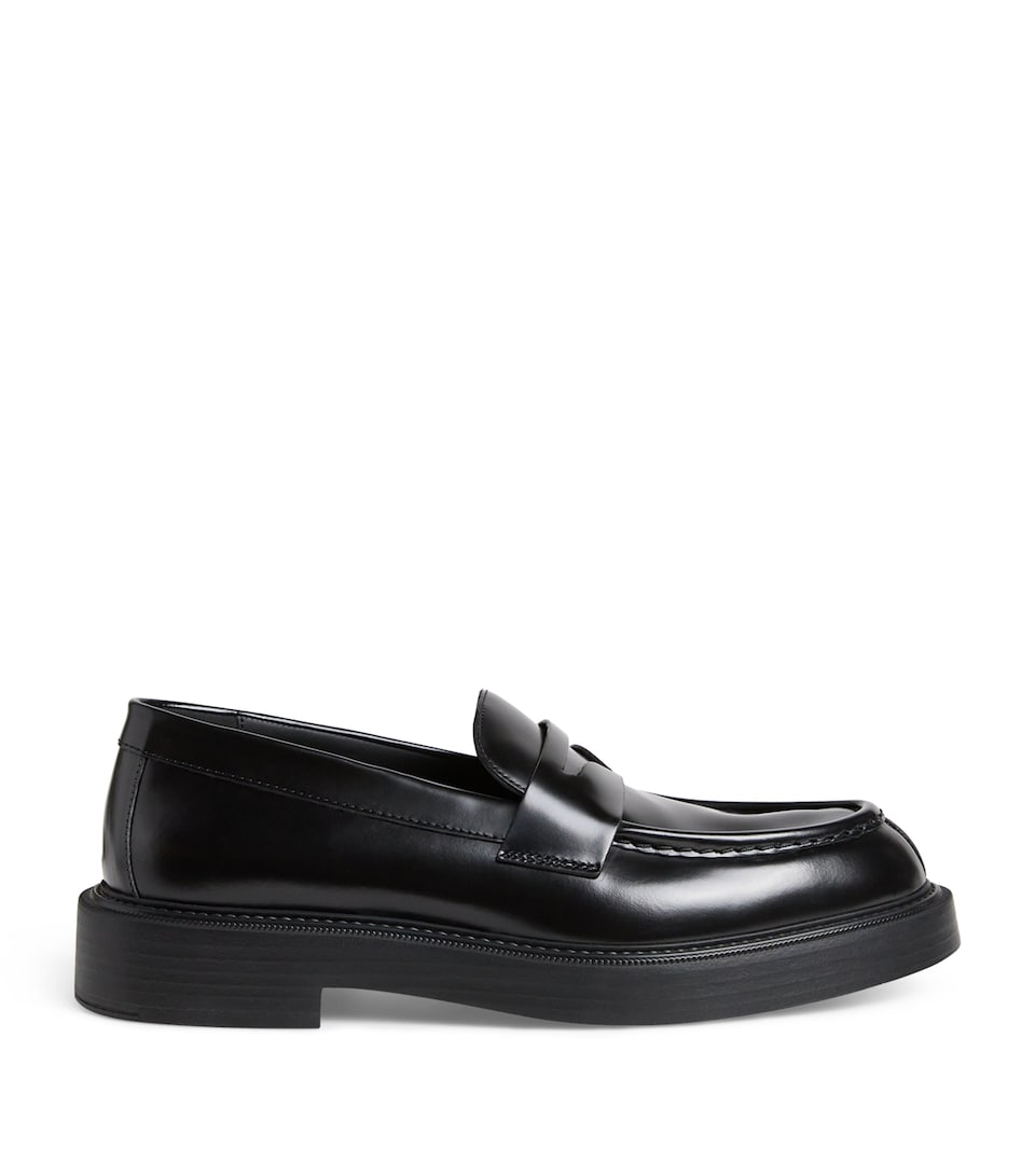 Brushed Leather Loafers