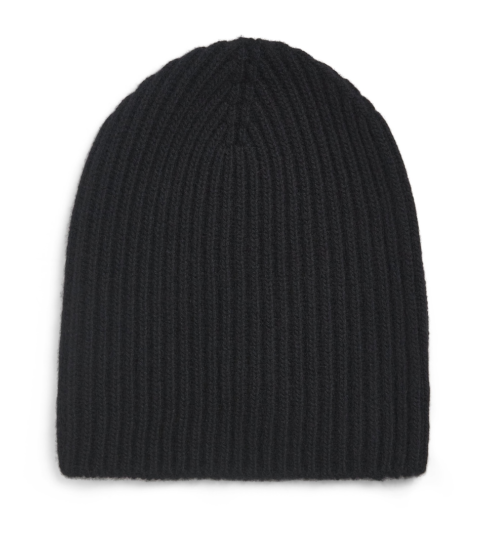Johnstons Of Elgin Cashmere Ribbed Beanie Black