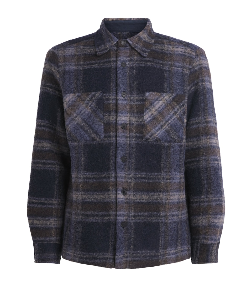 Wool-Blend Check Whiting Overshirt