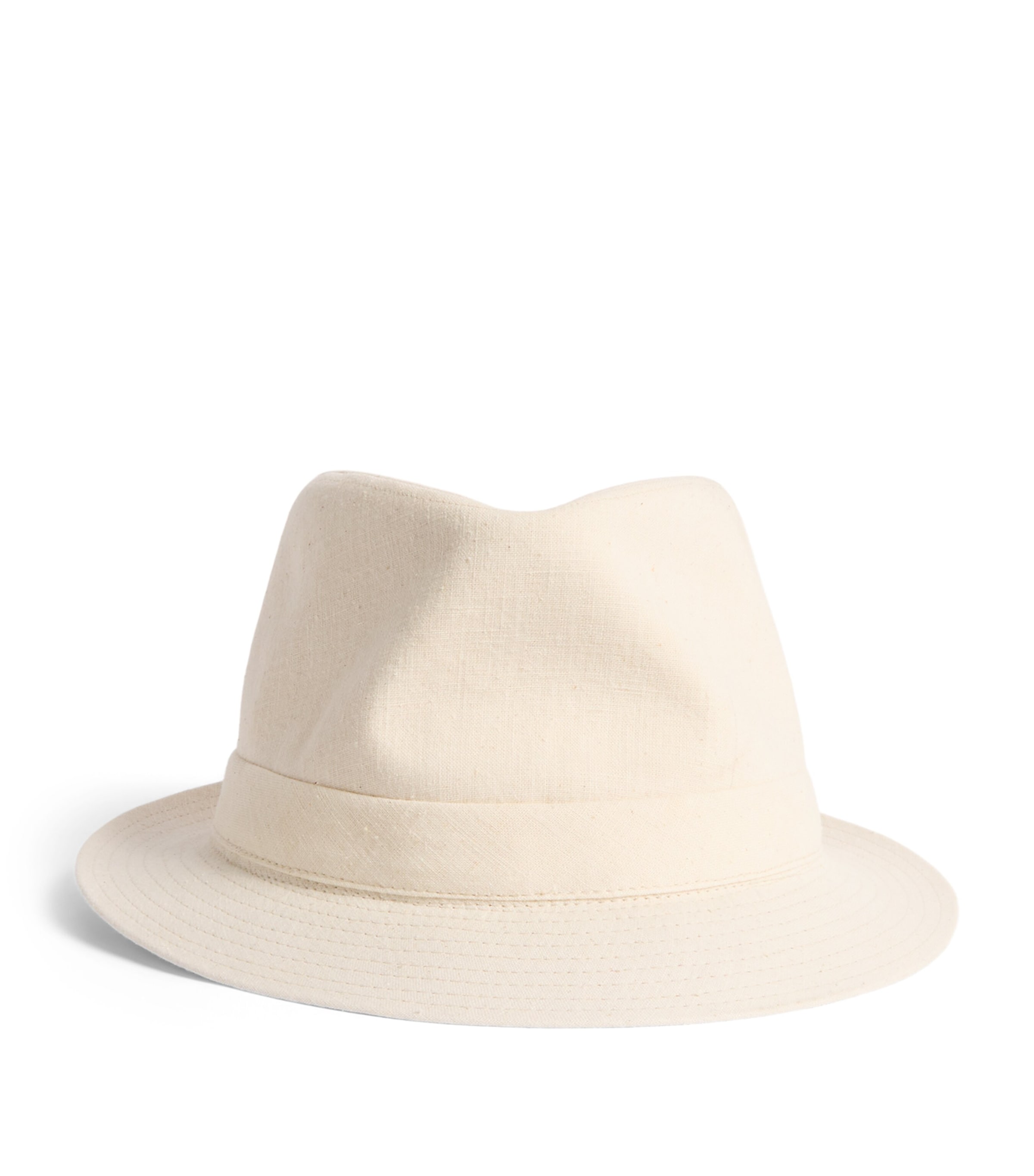 Swaine Linen-Cotton Trilby Hat Ecru