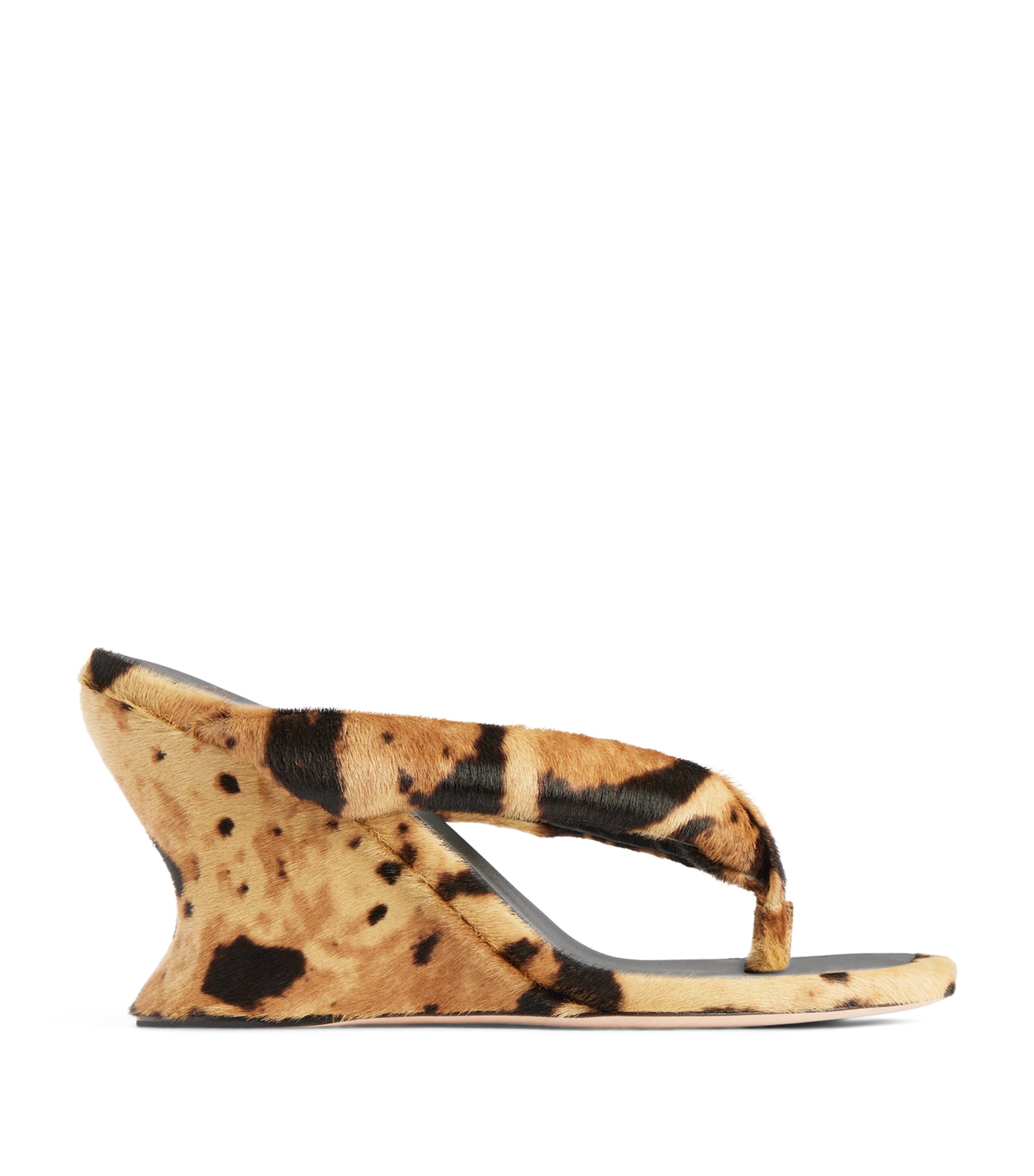 Balenciaga Calf Hair Gaeta Thong Wedge Sandals 90