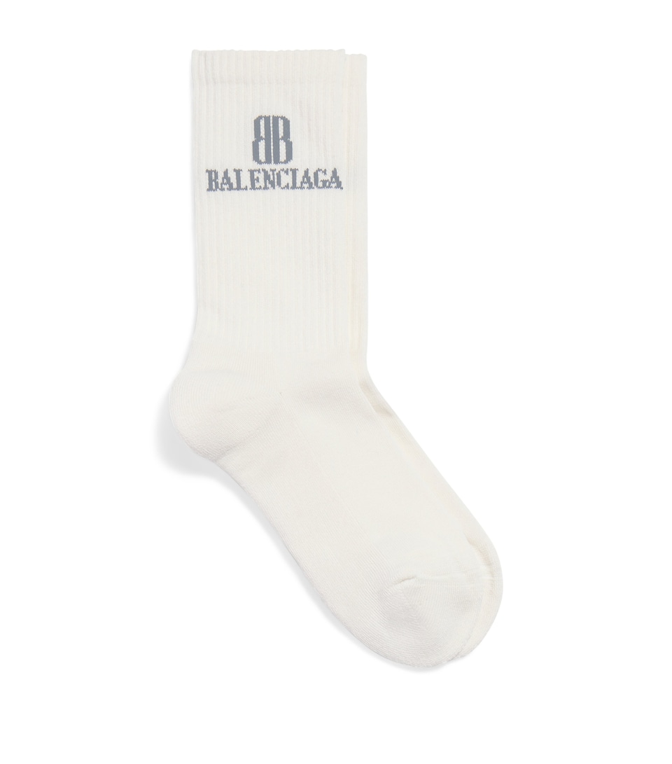 Cotton-Blend Logo Socks