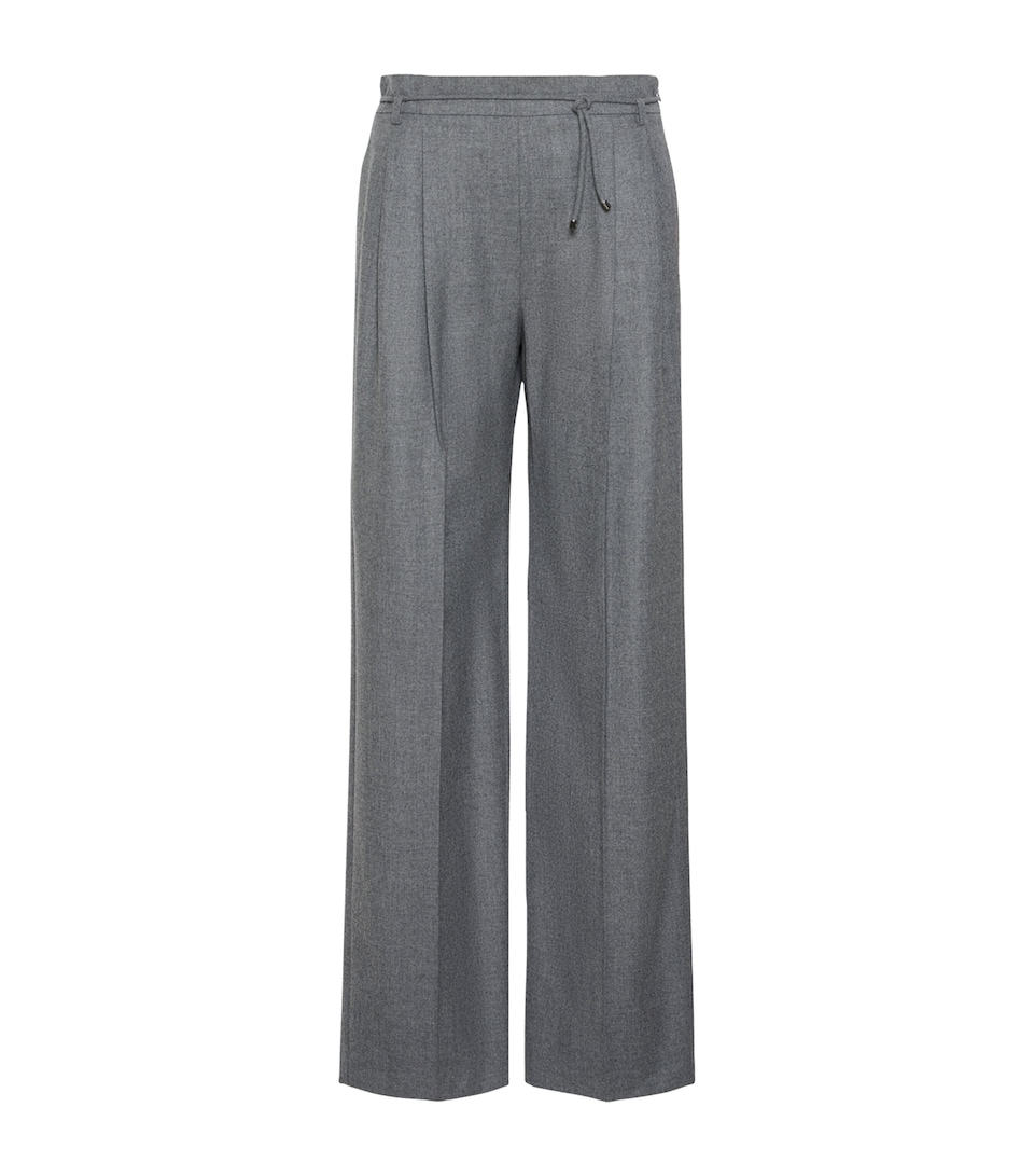 Max Mara Womens Stretch-Cashmere String-Belt Trousers Medium Grey