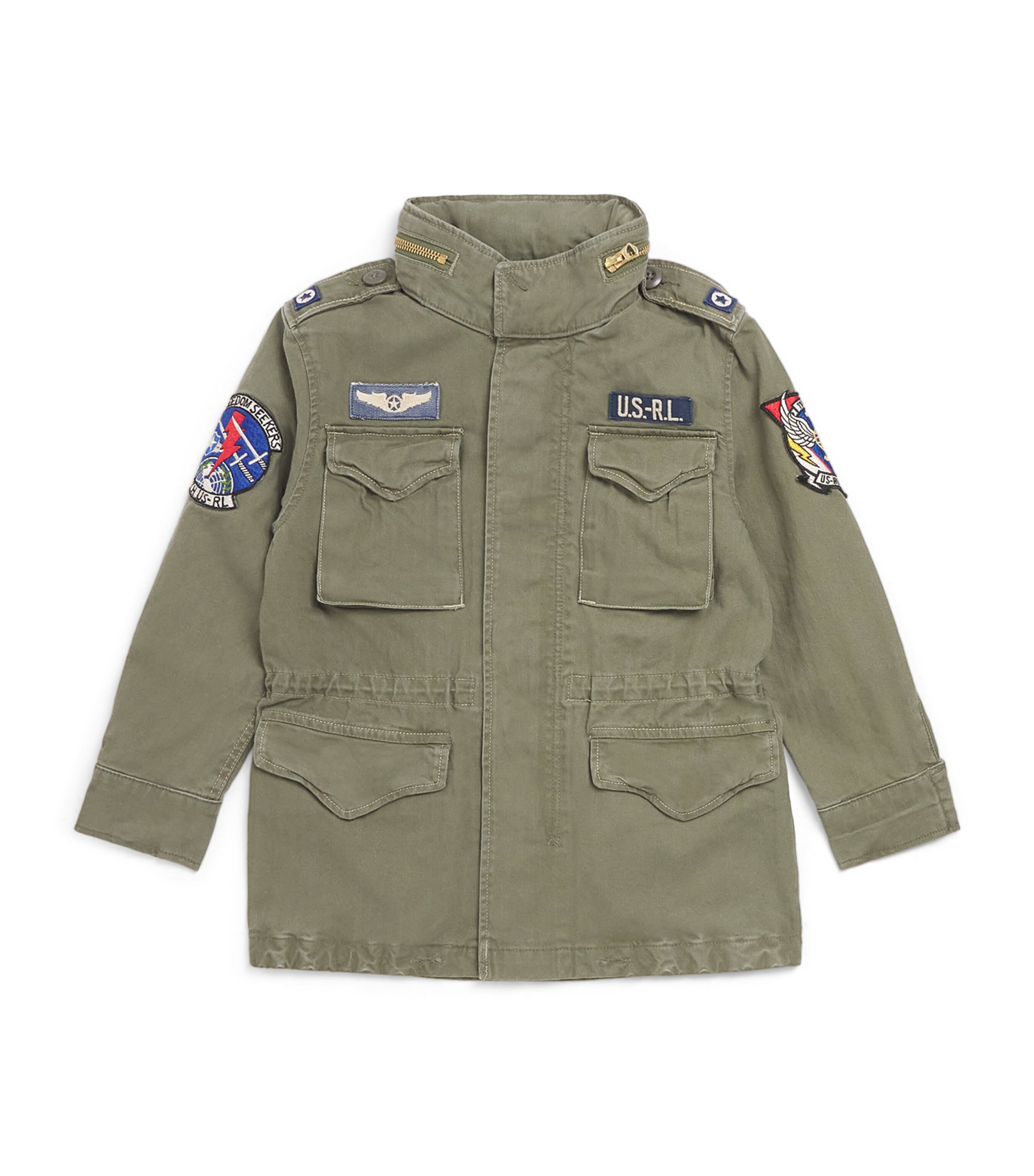 Ralph Lauren Kids Cotton Patch-Detail Field Jacket (3-7 Years) Olive Mountain