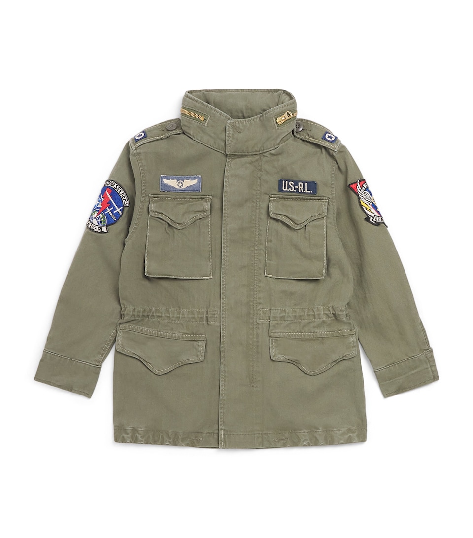 Ralph Lauren Kids Cotton Patch-Detail Field Jacket (3-7 Years) Olive Mountain