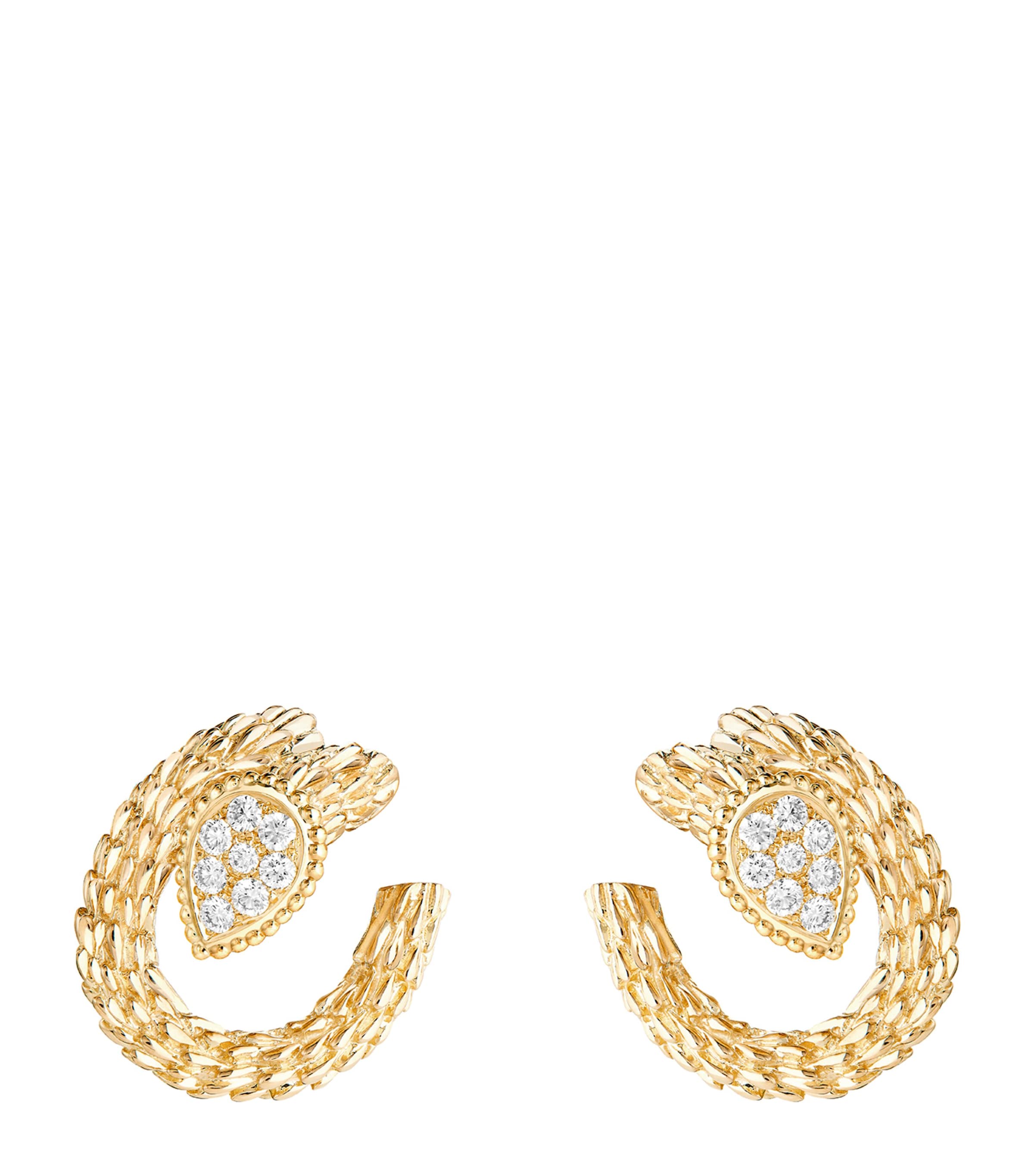 Yellow Gold and Diamond Serpent Bohème Earrings