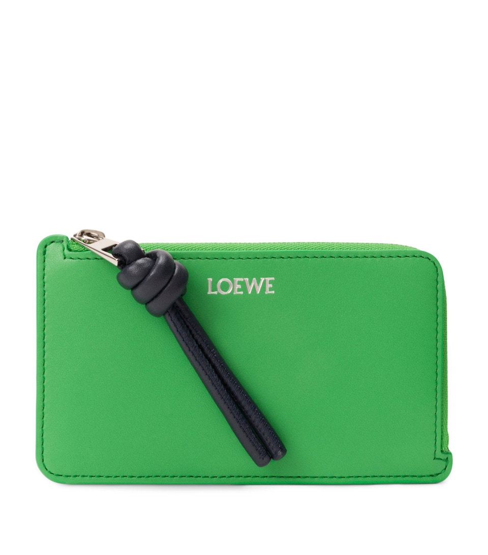 LOEWE Leather Knot Card Holder Clover Green