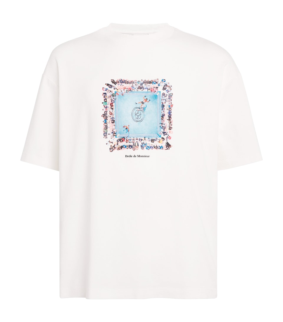 Drôle De Monsieur Mens Cotton Boxing Ring T-Shirt Off White