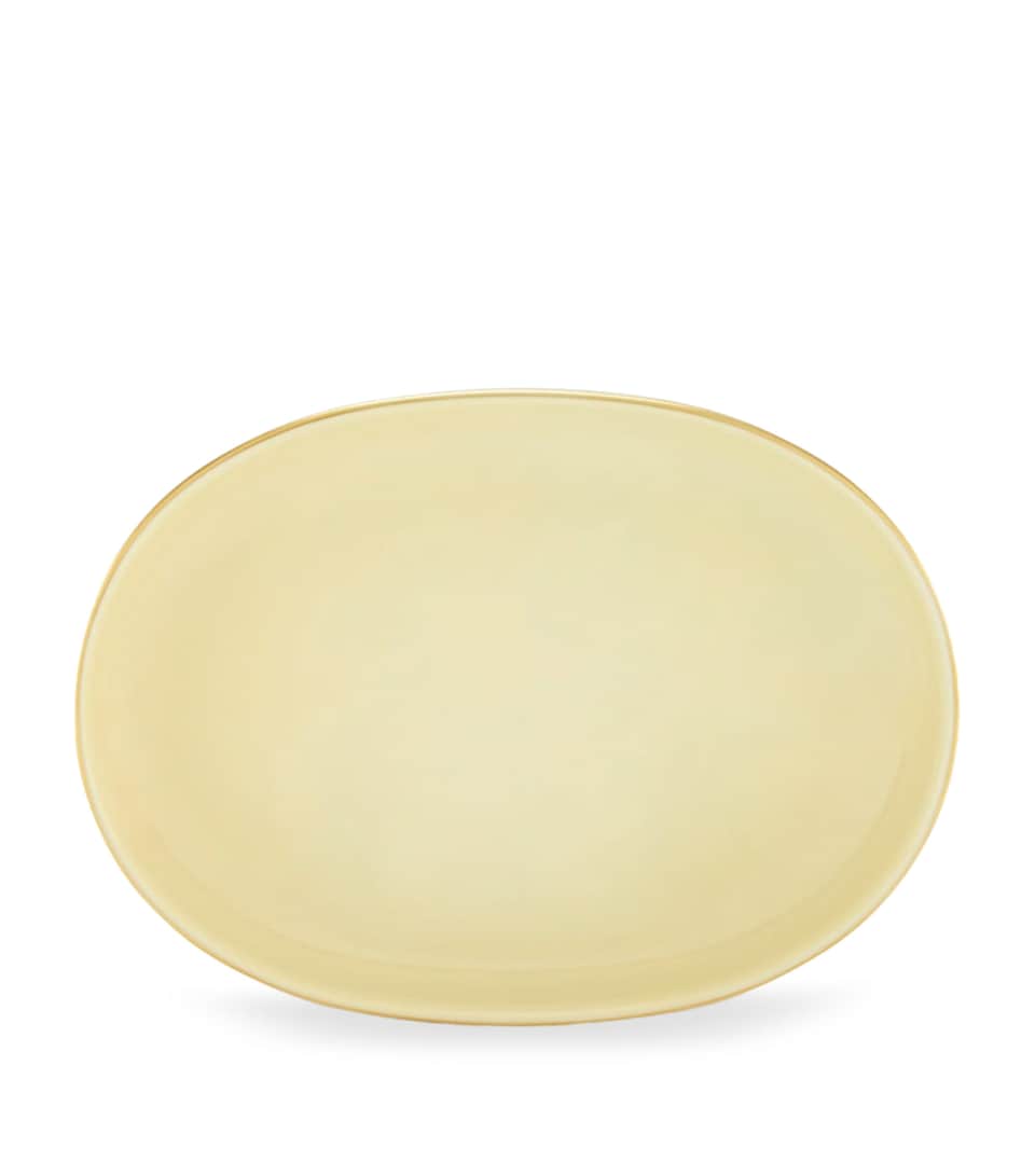 Porcelain Colonna Diva Giallo Pickle Dish (21.5cm)