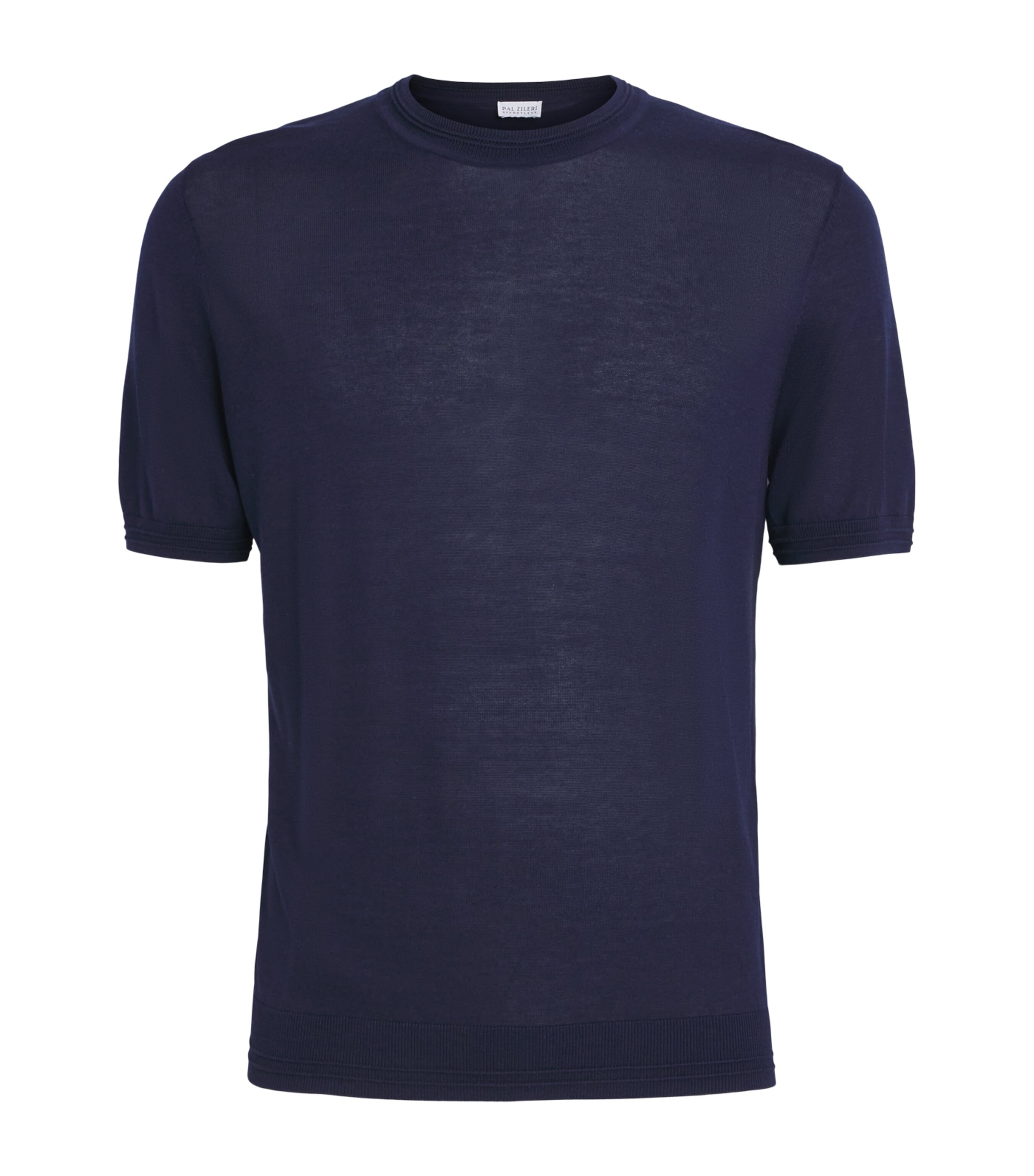 Pal Zileri Mens Knitted T-Shirt Blue Navy