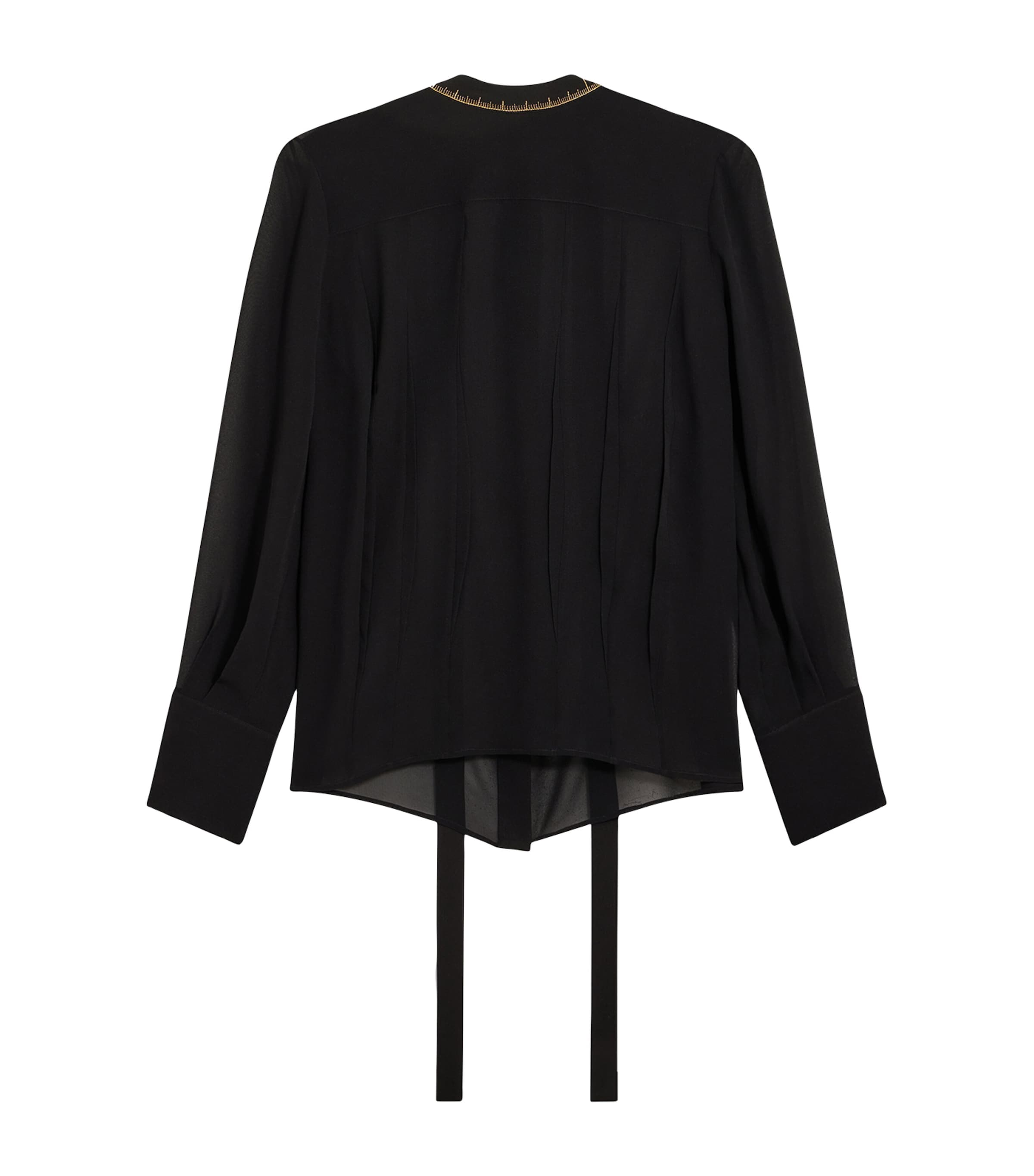 Schiaparelli Womens Silk Measuring Tape Blouse Black