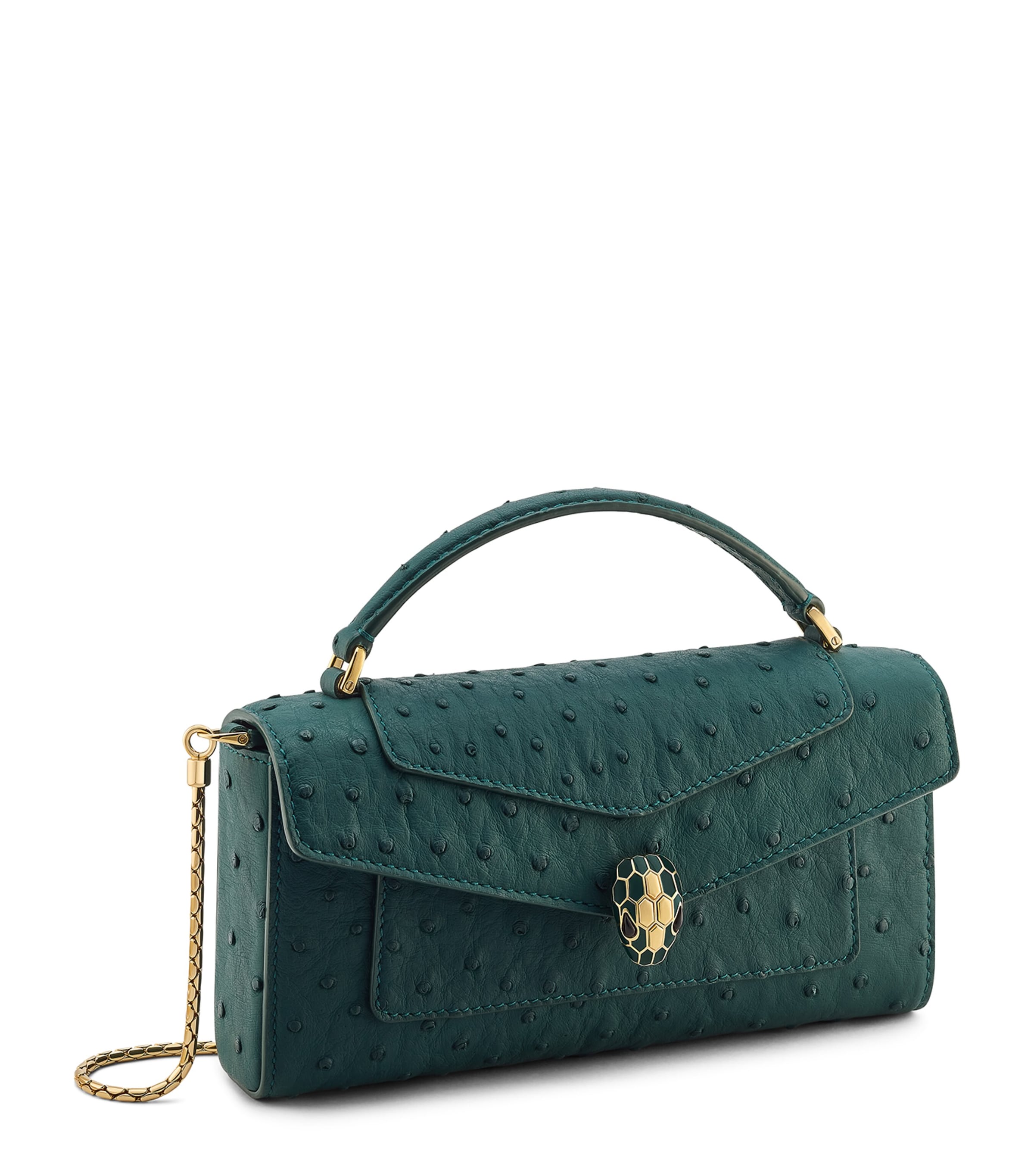 Bvlgari Serpenti Forever Cross-Body Phone Bag Green