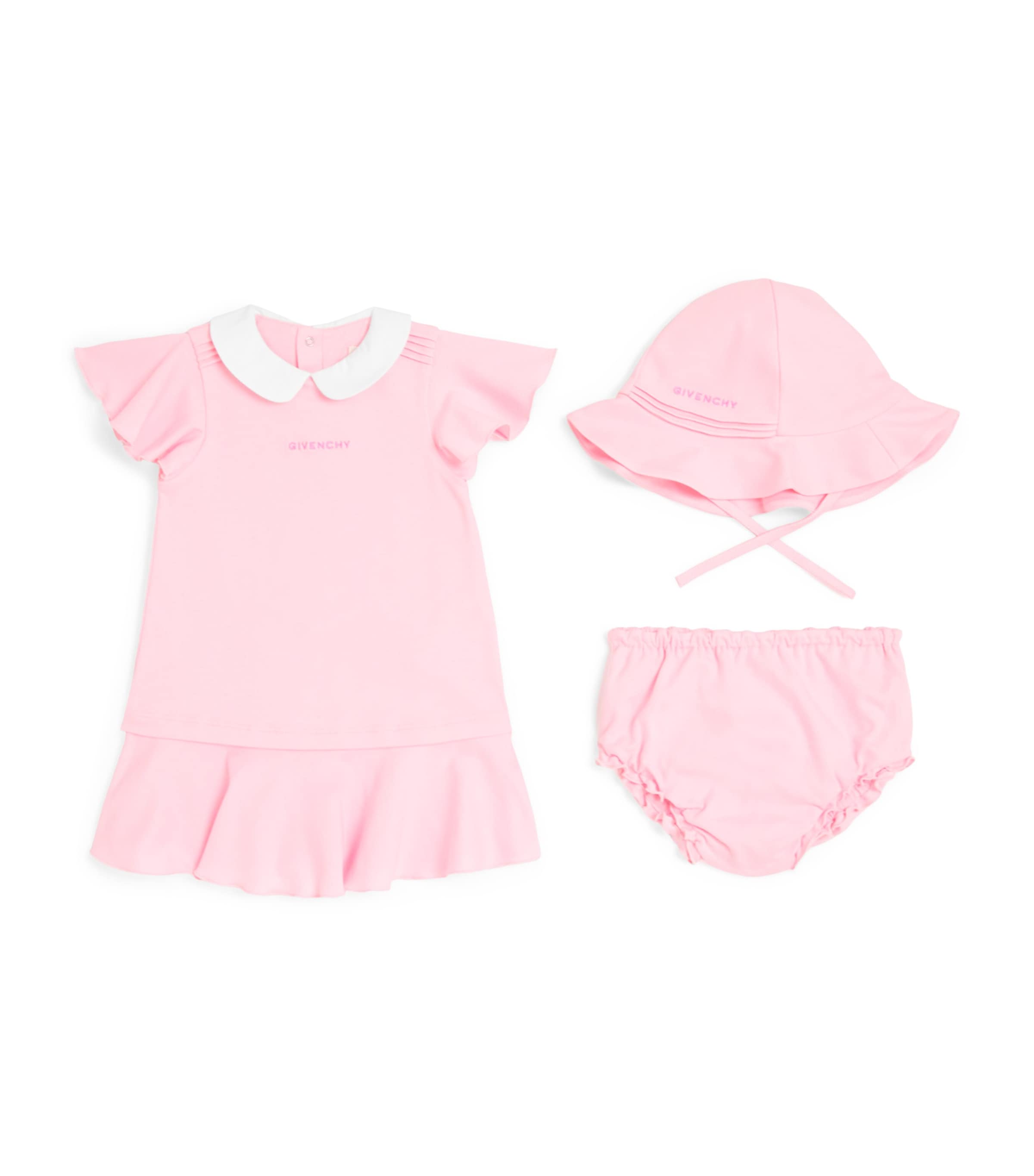 Cotton Dress, Bloomers and Hat Set (1-18 Months)