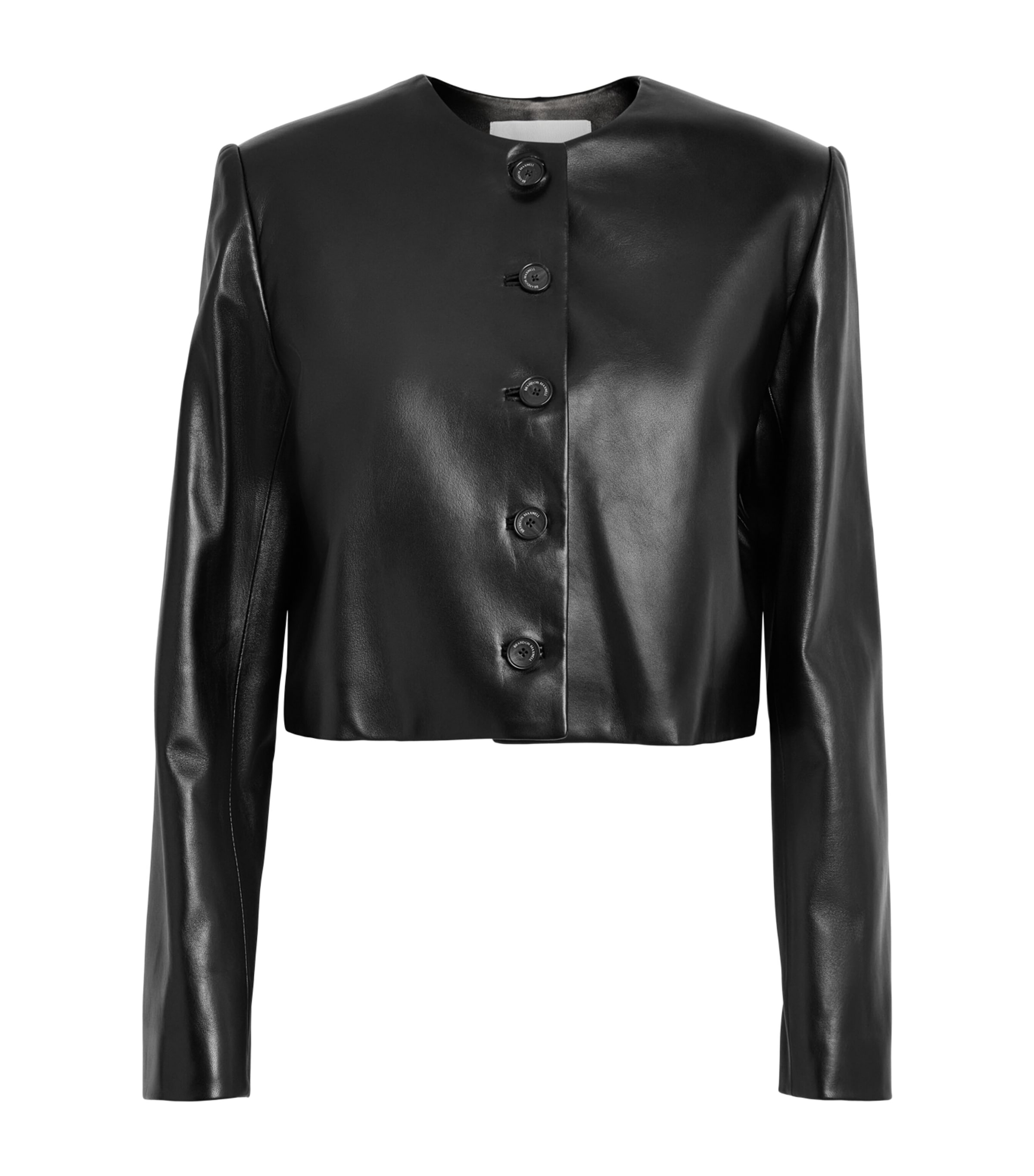 Brandon Maxwell Womens Ryder Leather Jacket Black