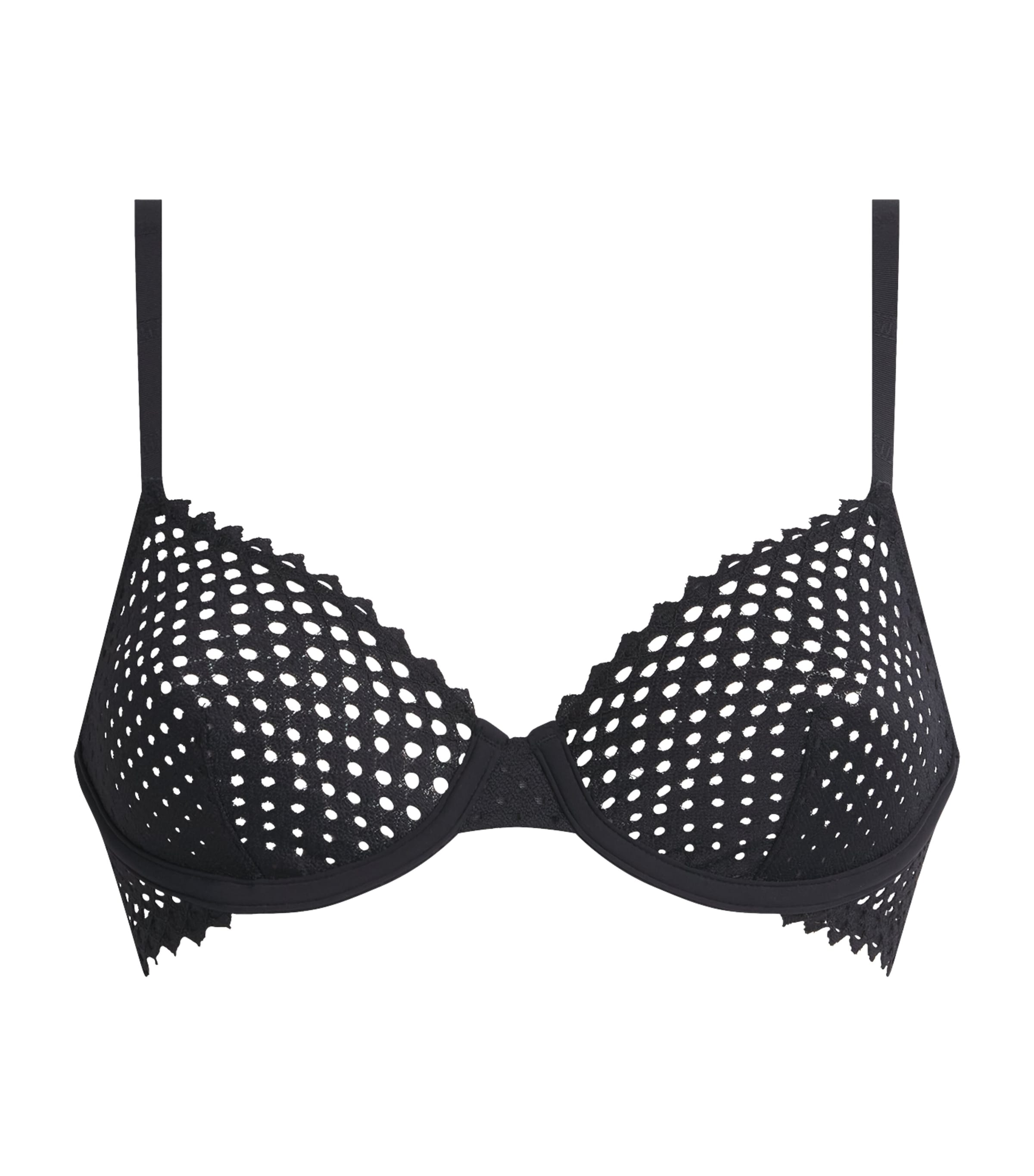 Wolford Womens Romantic Net Demi Bra Black