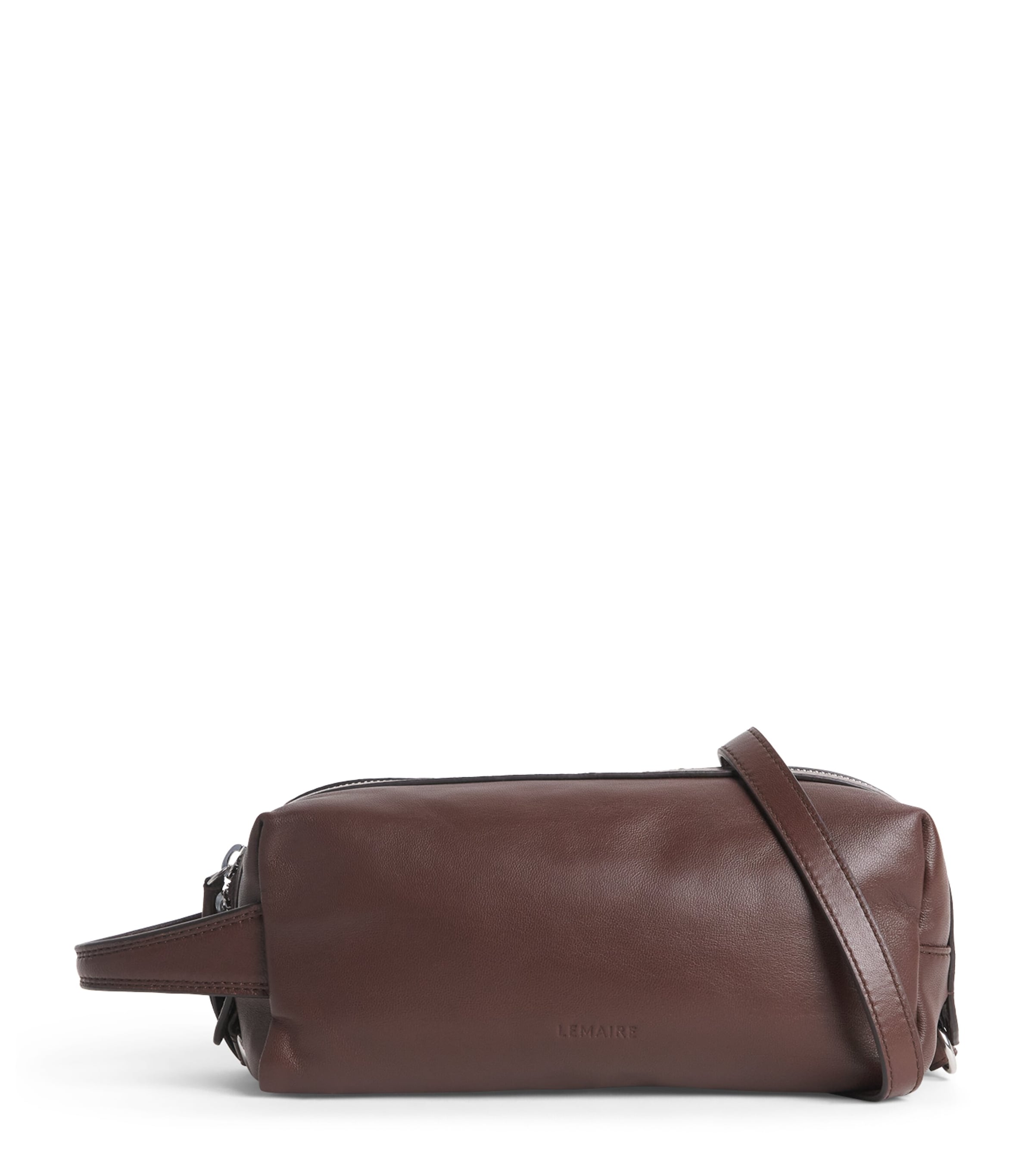 Lemaire Small Leather The Care Cross-Body Bag Roasted Pecan