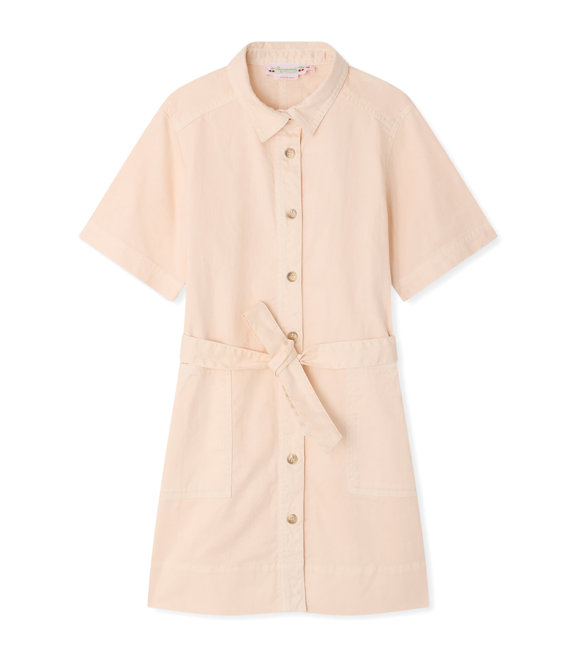 Bonpoint Lauriane Denim Dress (10-14 Years) Rose Poudre