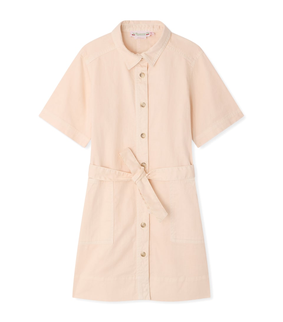 Bonpoint Lauriane Denim Dress (10-14 Years) Rose Poudre