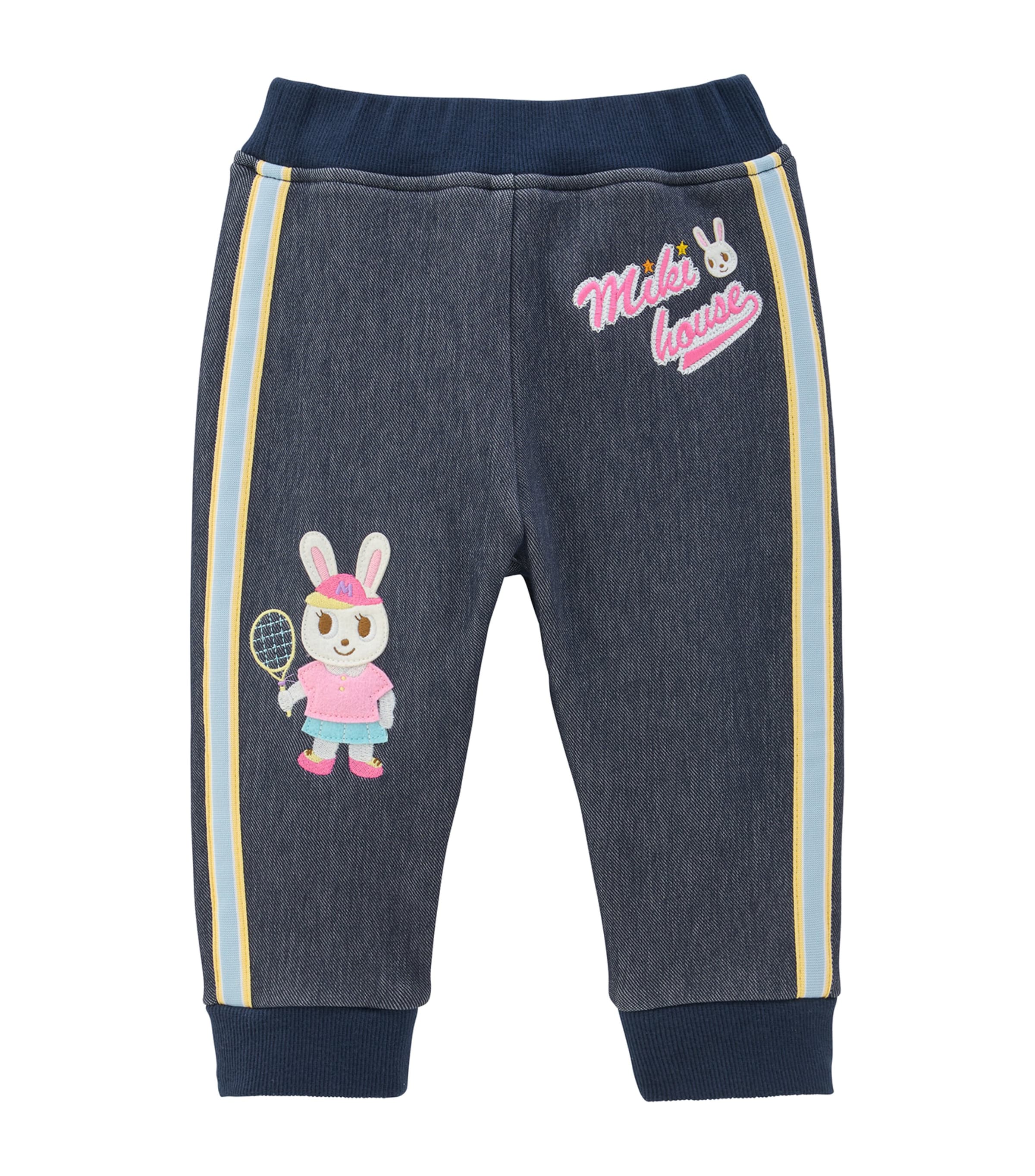Miki House Denim-Effect Applique Sweatpants (1-5 Years)