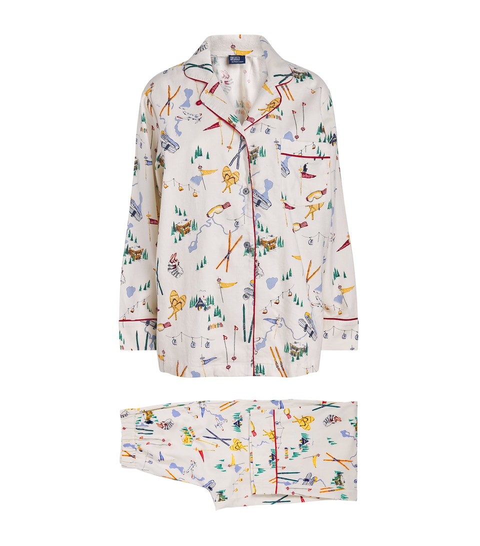Polo Ralph Lauren Womens Ski Print Madison Pyjama Set Traveller Ski P