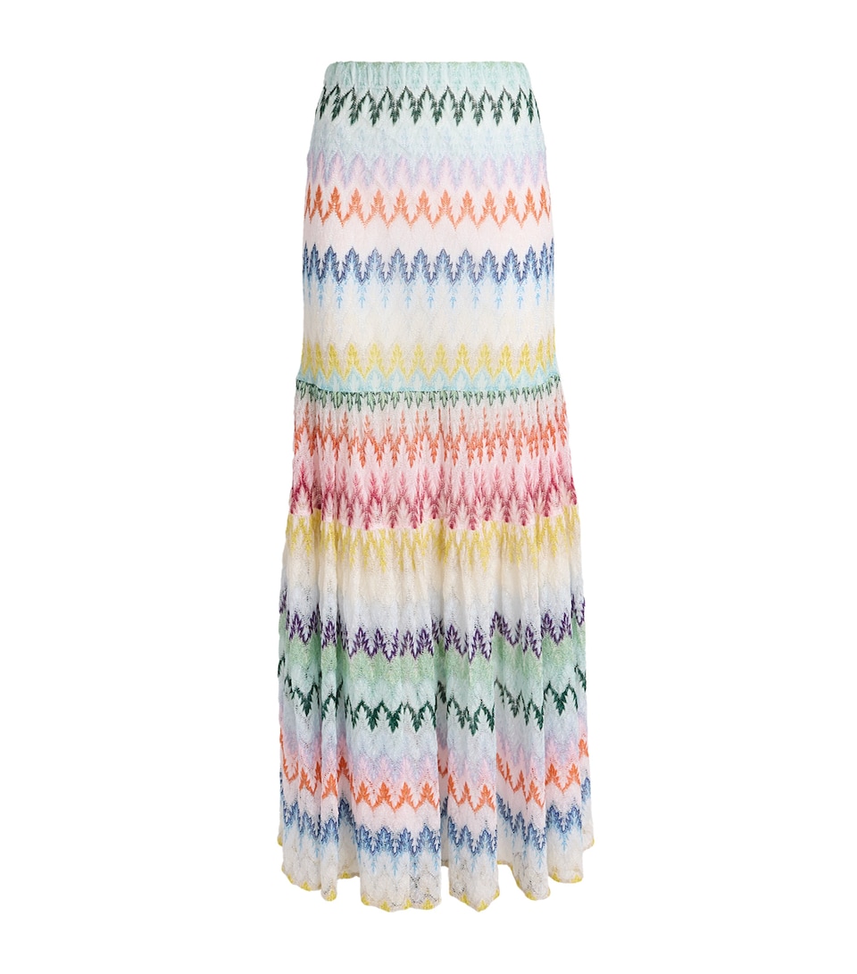 Metallic Zigzag Maxi Skirt